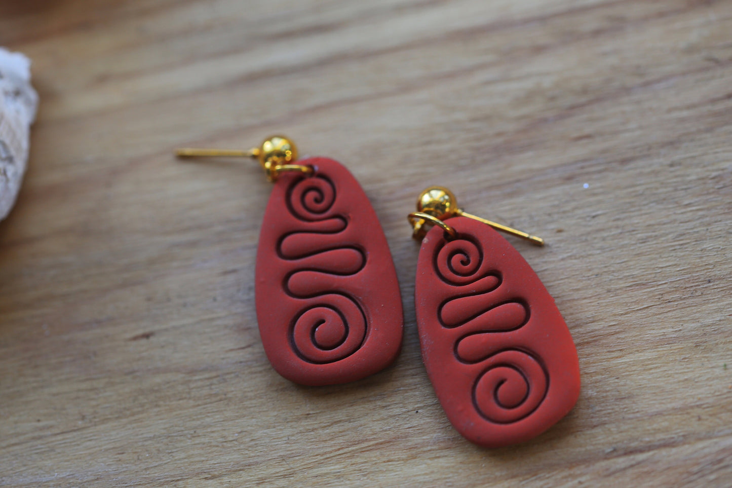 Ancient Spiral Clay Earrings