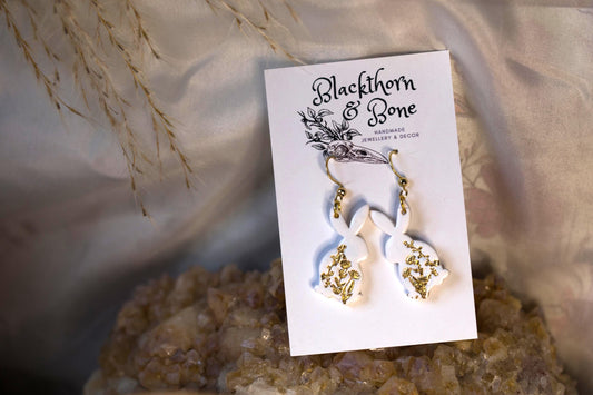 Folk Floral Hare Earrings