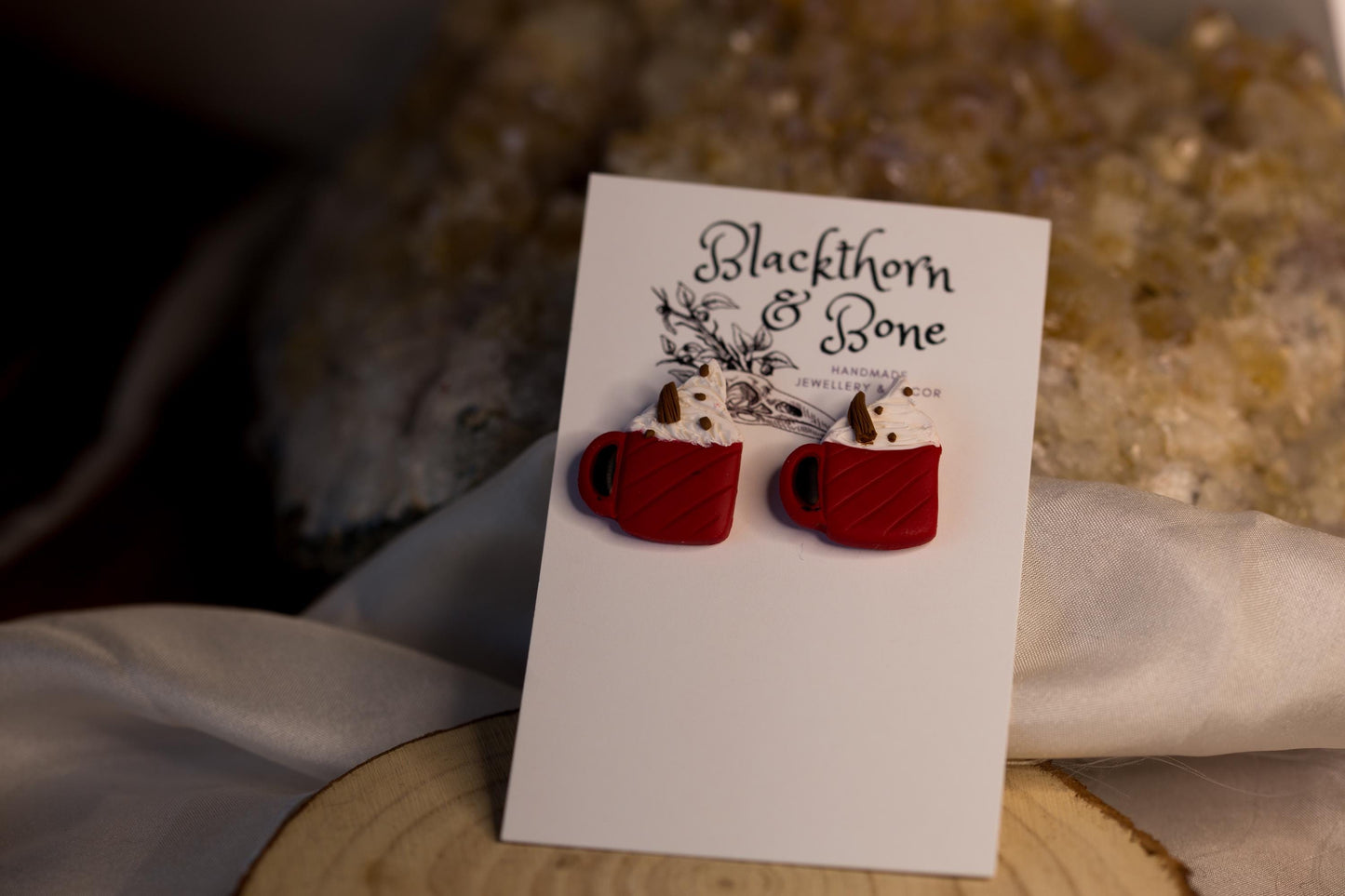 Hot Chocolate with Whipped Cream and Chocolate Earrings