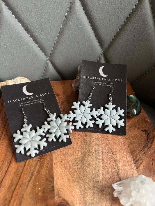 Silver Snowflake Earrings