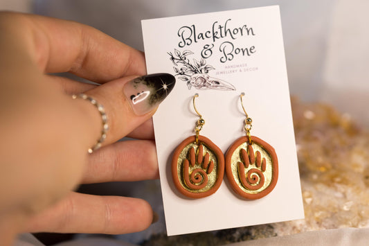 Handprint Cave Art Earrings