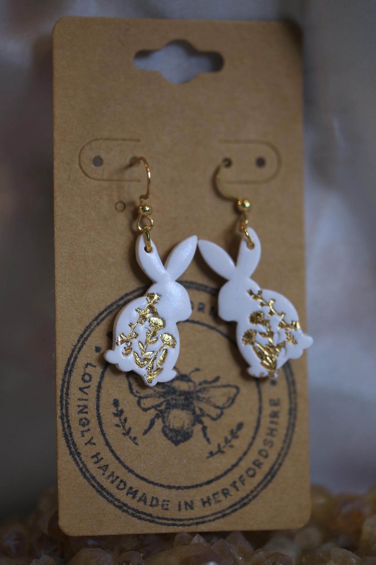 Folk Floral Hare Earrings