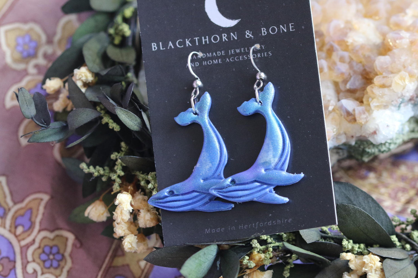 Blue Whale Earrings