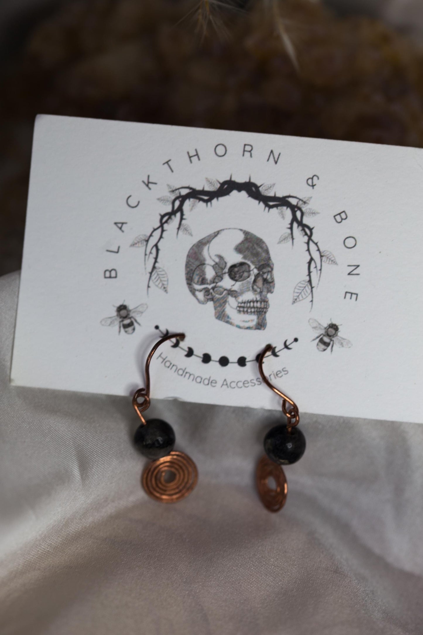 Handmade Copper and Labradorite Earrings