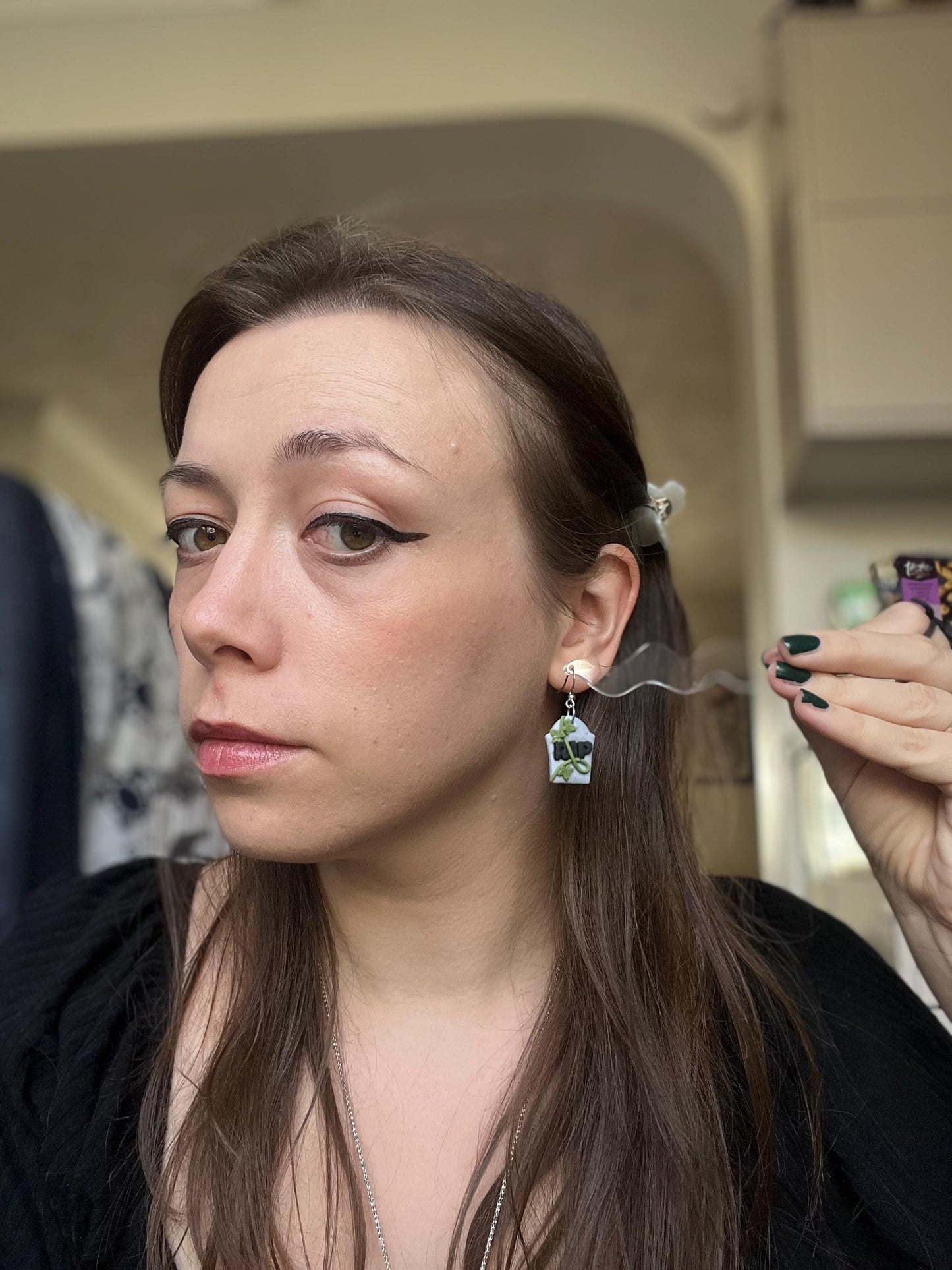 Leafy Tombstone Earrings