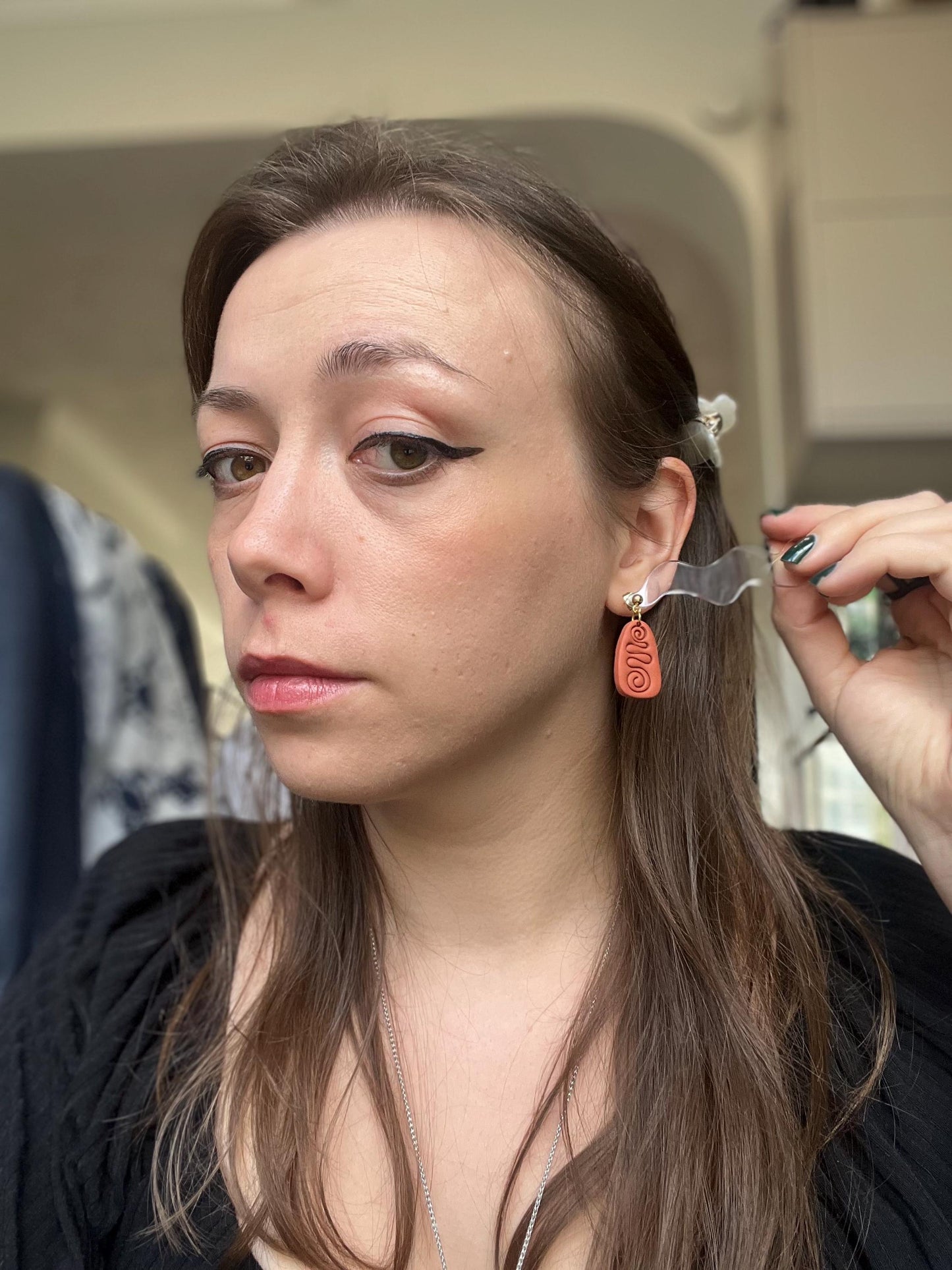 Ancient Spiral Clay Earrings