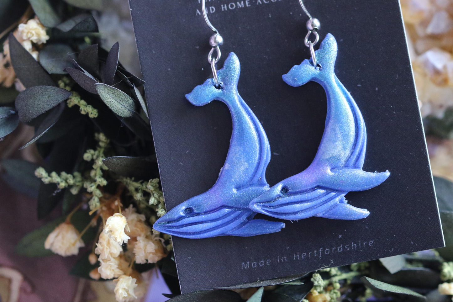 Blue Whale Earrings