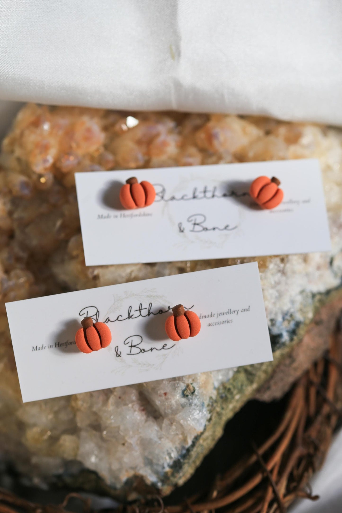 Miniature Pumpkin Stud Earrings