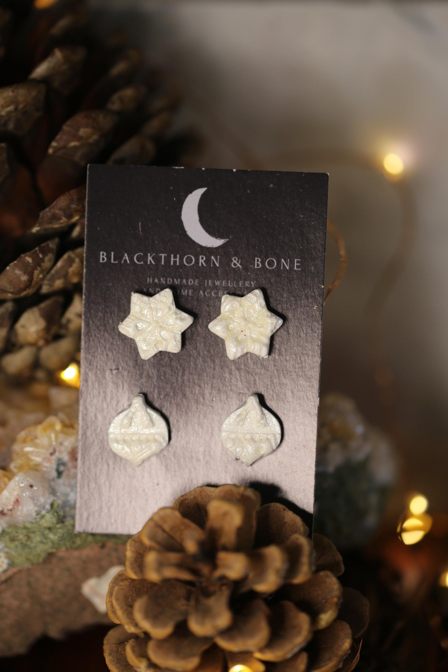 Snowflake and Bauble Studs