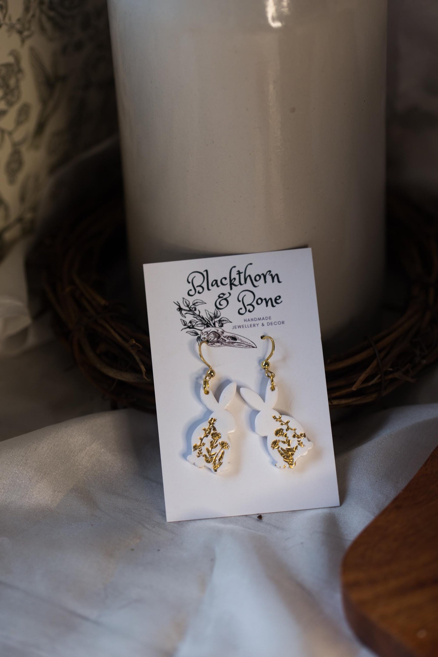 Folk Floral Hare Earrings
