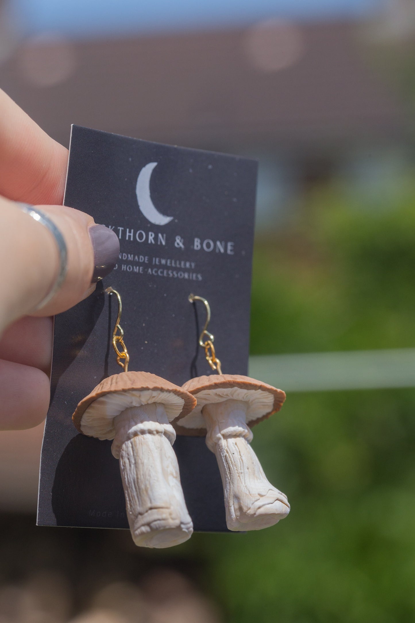 Handmade Realistic Mushroom Earrings