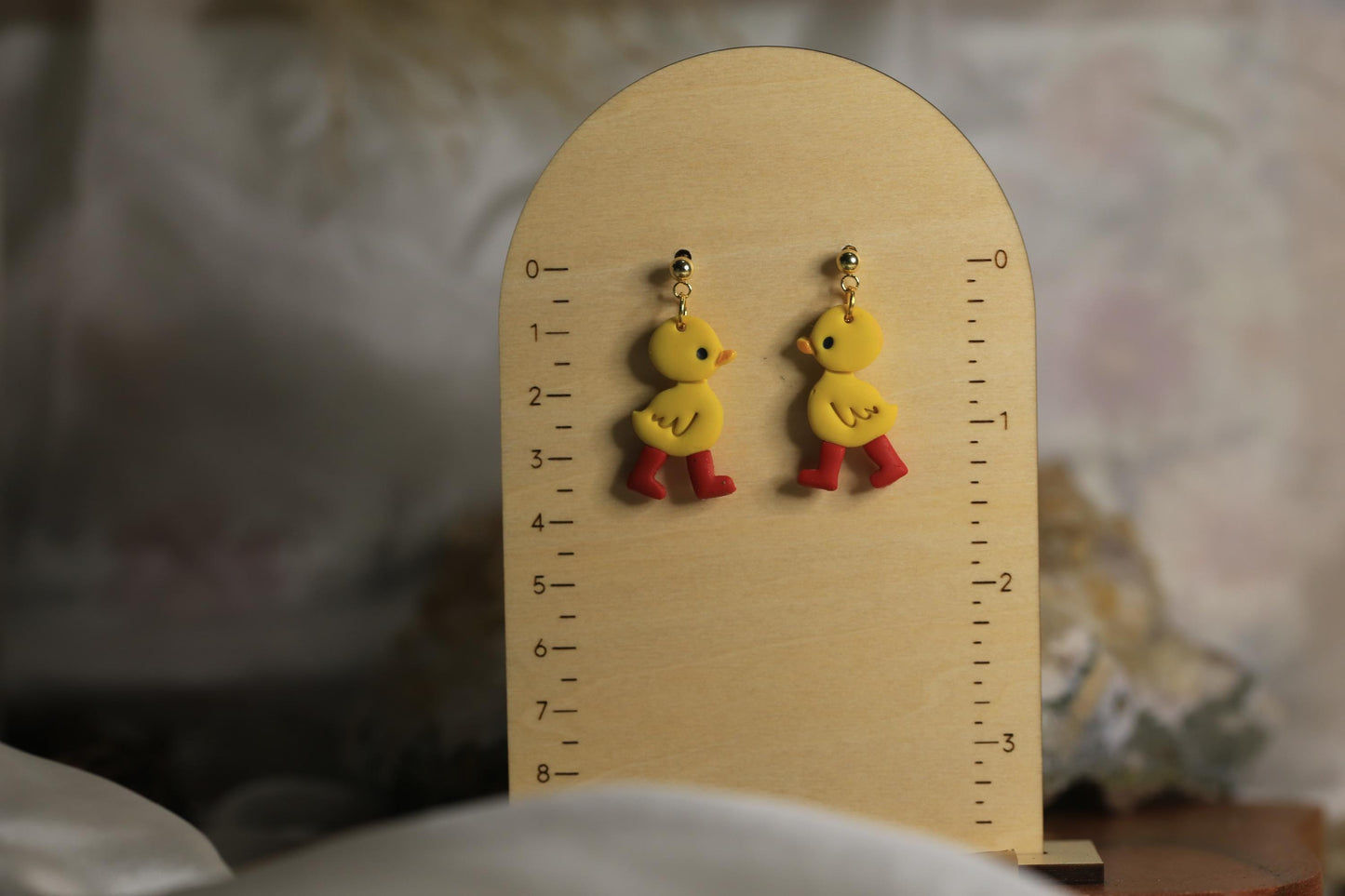 Duckling with Red Wellies Earrings