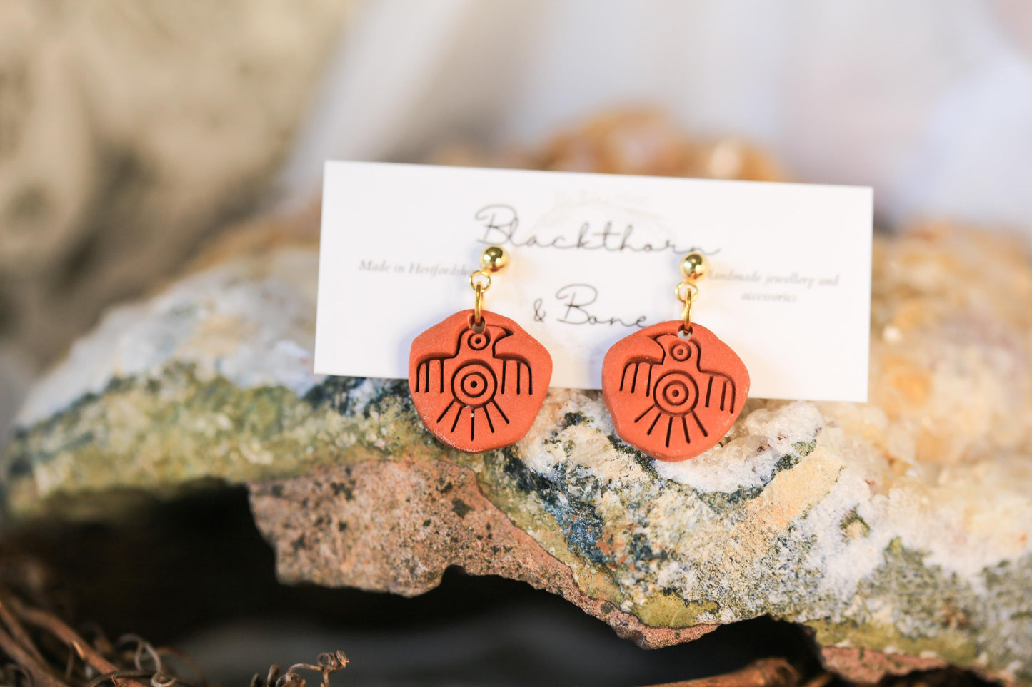 Ancient Bird Clay Earrings