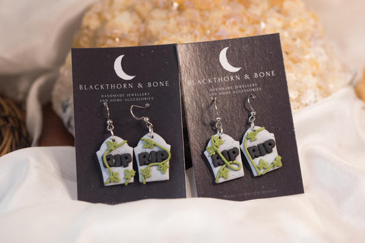 Leafy Tombstone Earrings