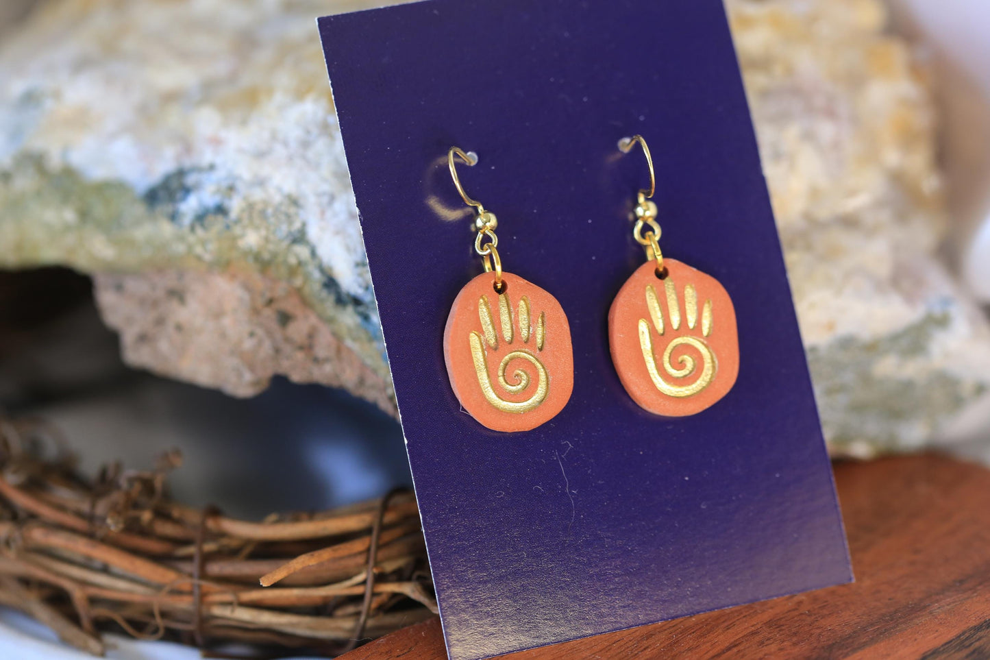 Ancient Handprint Earrings