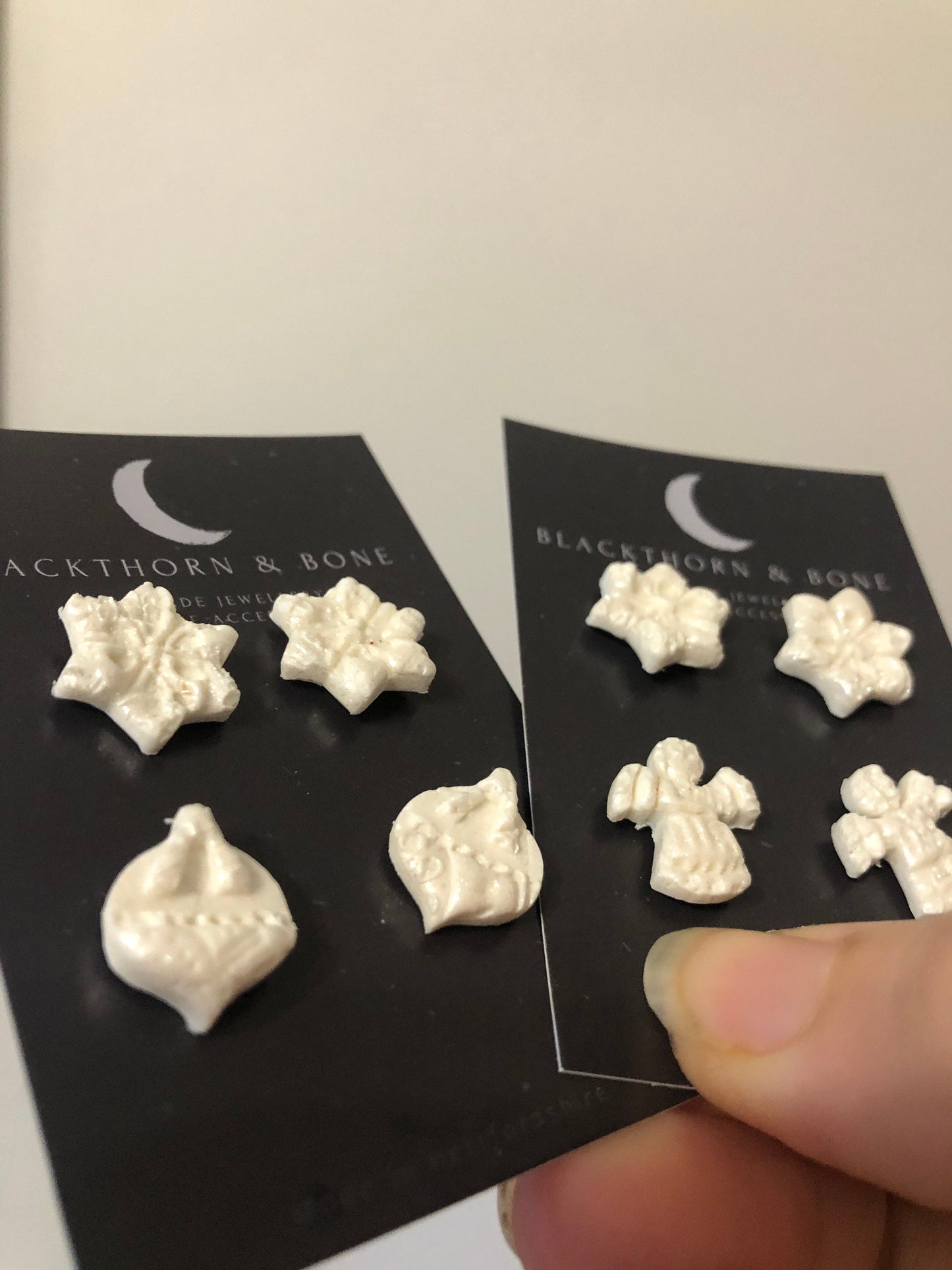 Snowflake and Bauble Studs