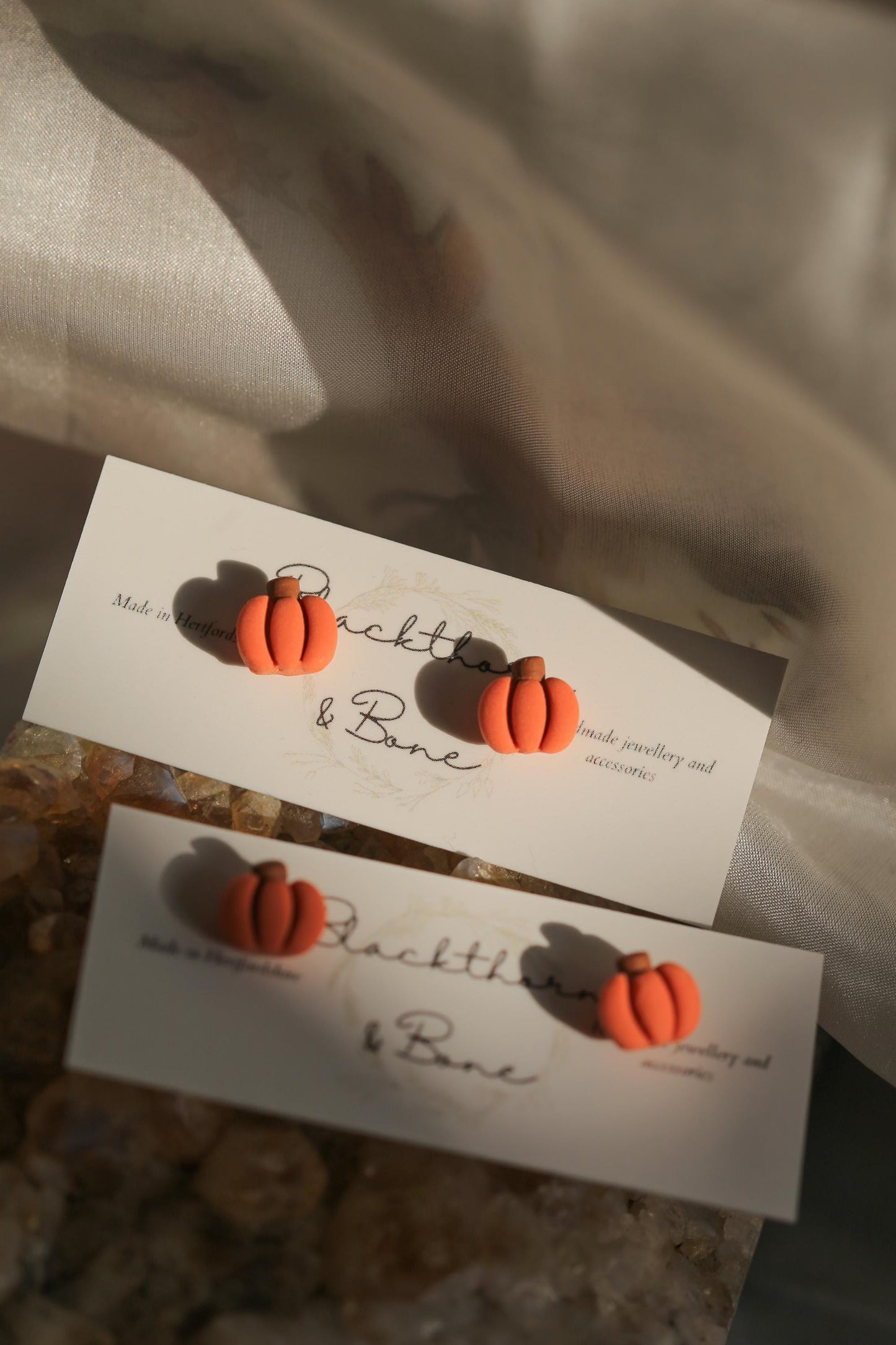 Miniature Pumpkin Stud Earrings