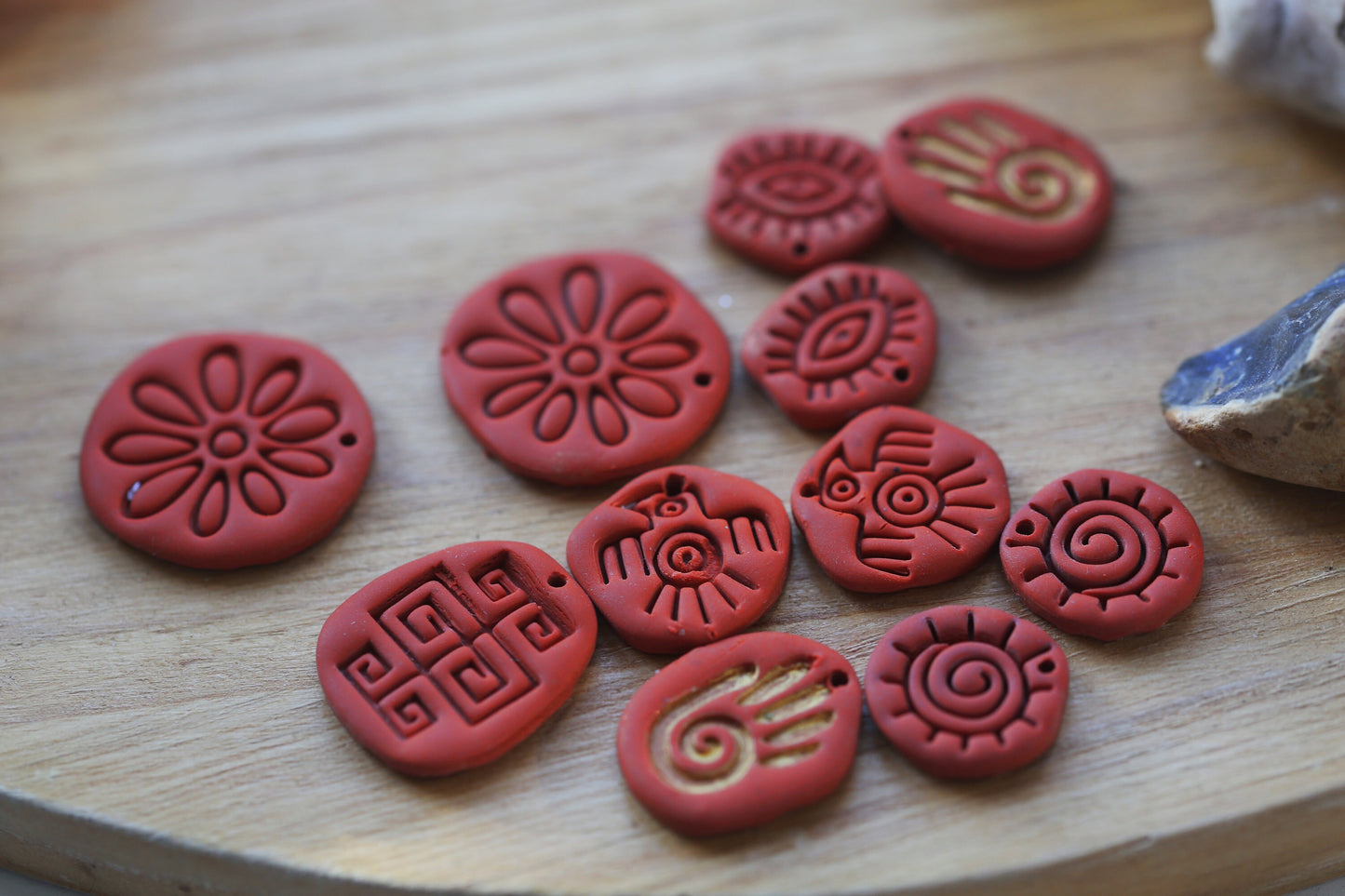 Ancient Spiral Clay Earrings