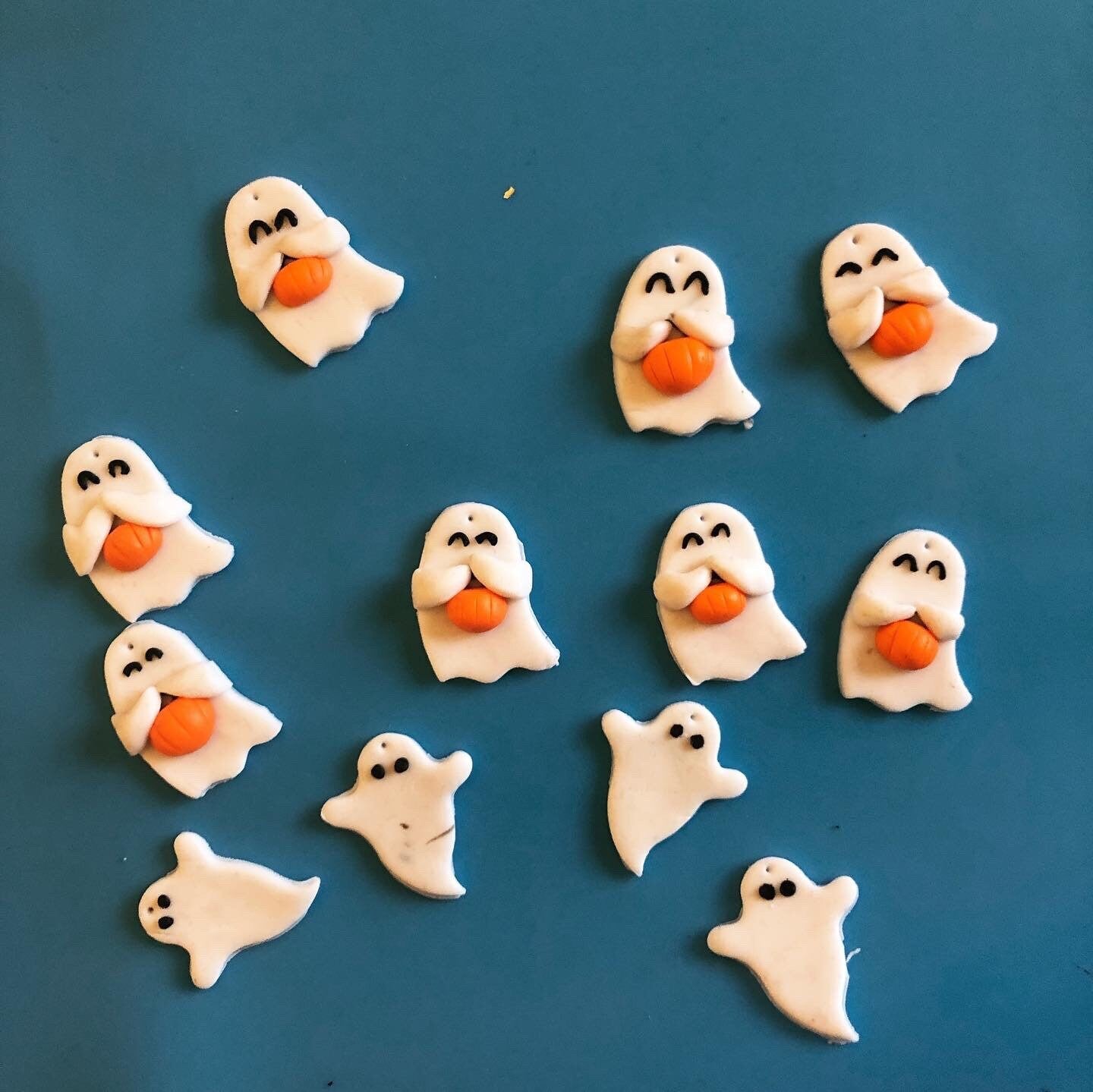 Handmade Ghost with Pumpkin Earrings