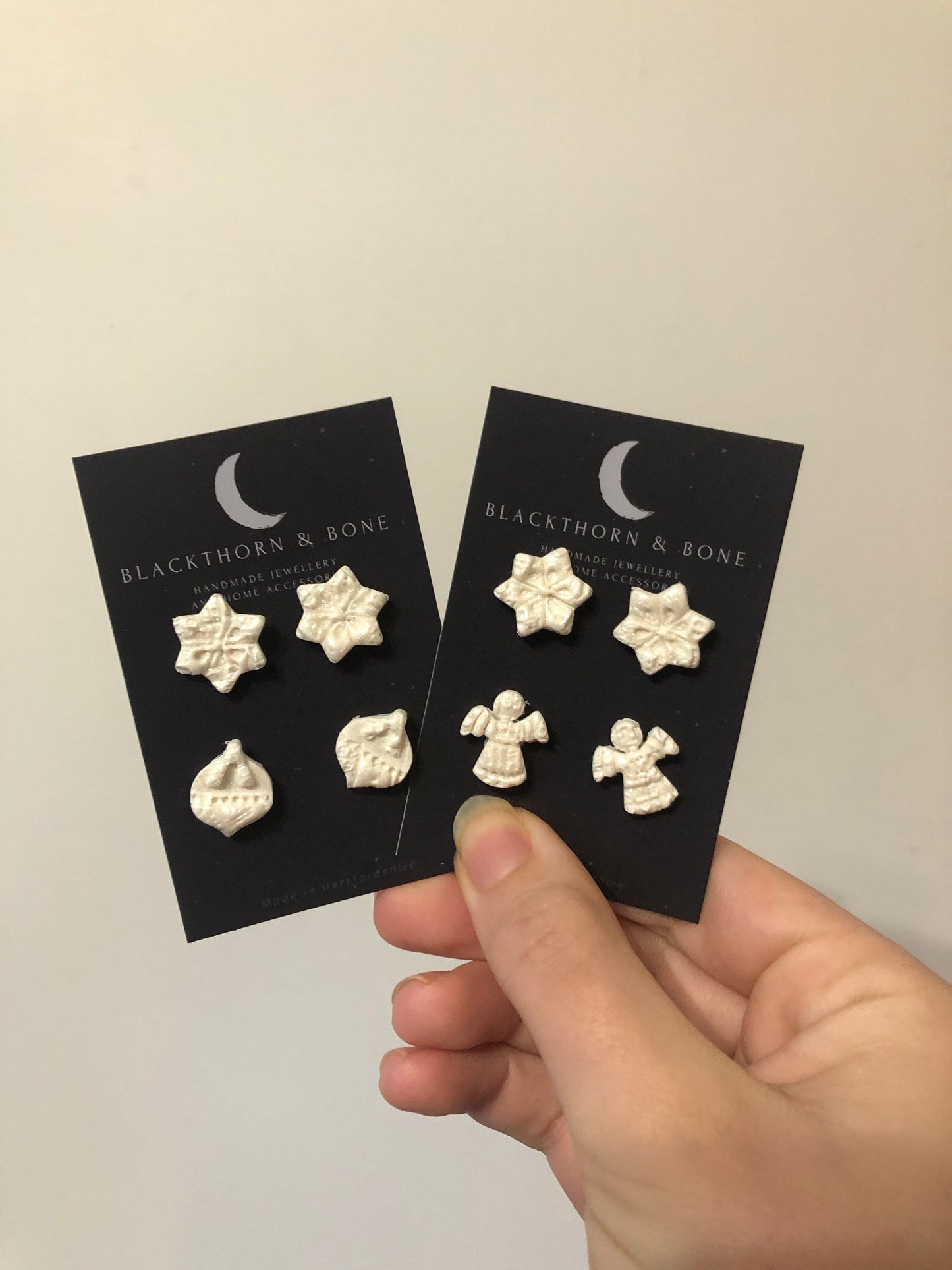 Snowflake and Bauble Studs
