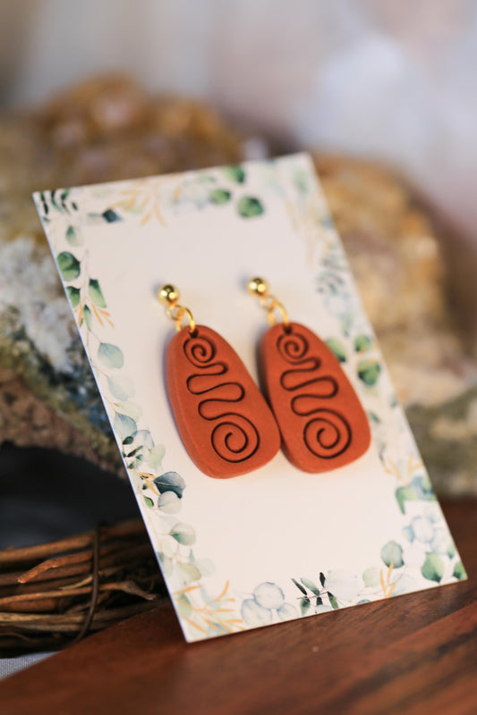 Ancient Spiral Clay Earrings