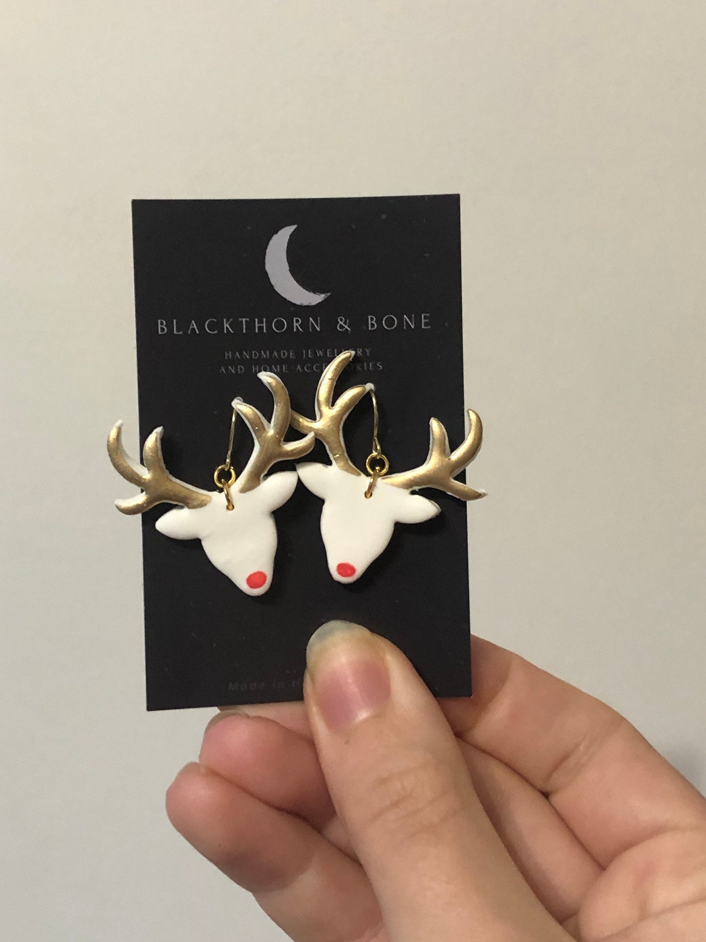 Handmade Christmas Reindeer Earrings