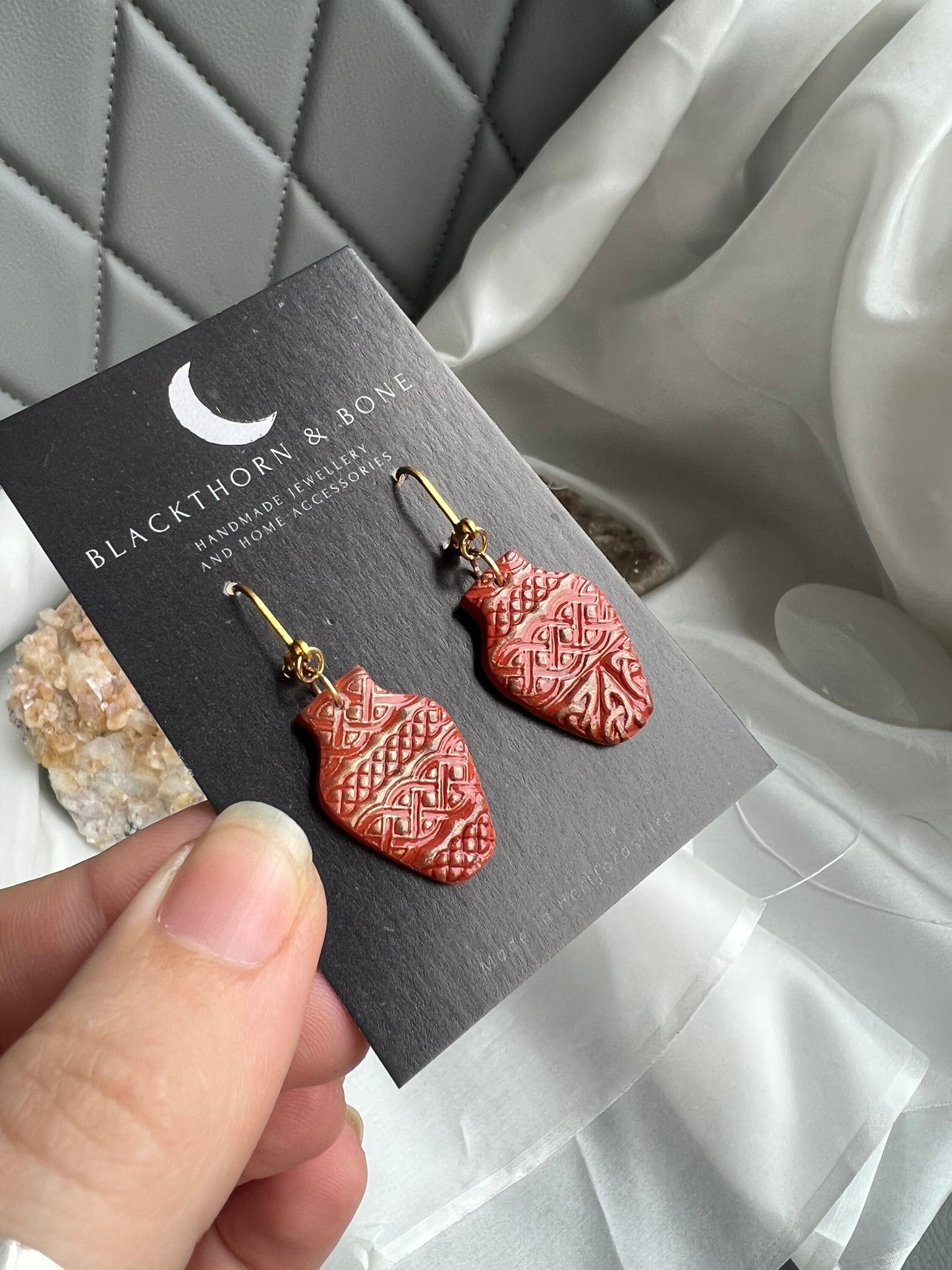Terracotta Celtic Vase Earrings