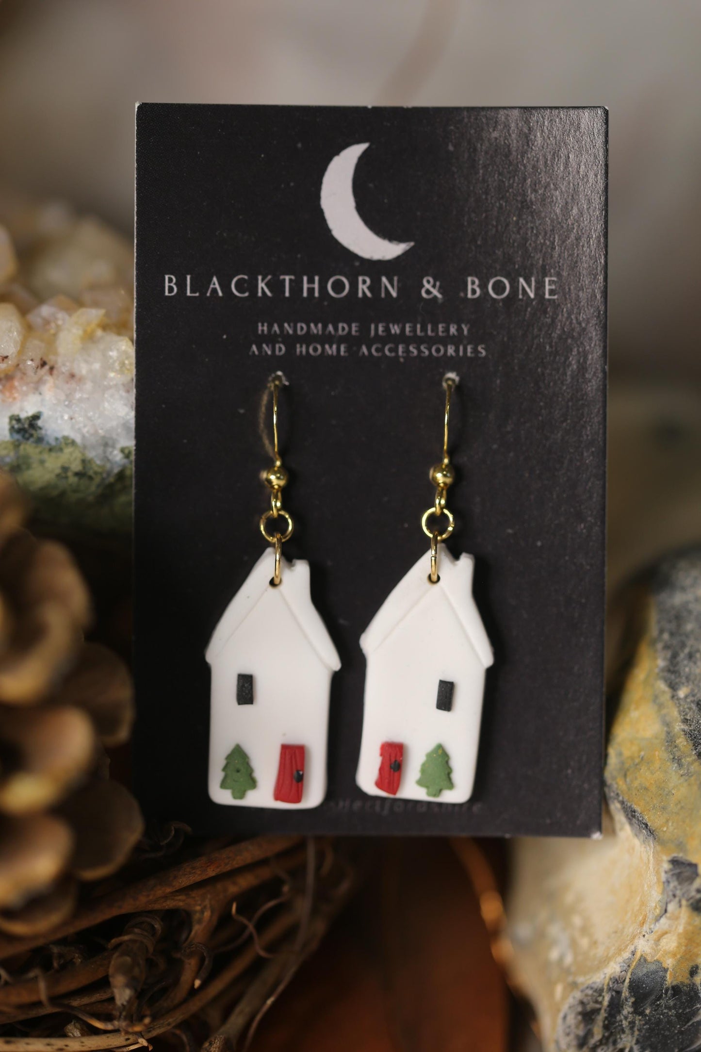 Christmas House Polymer Clay Earrings