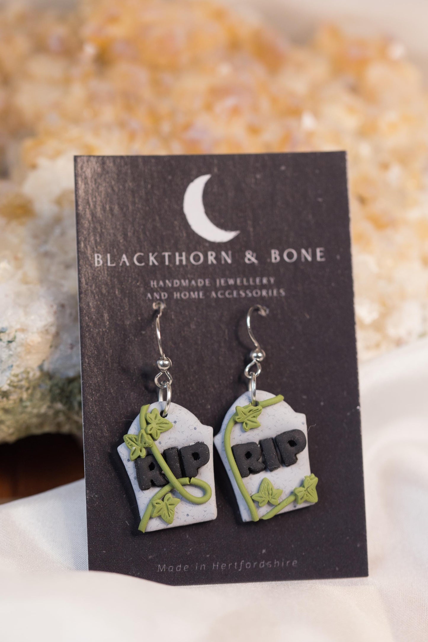 Leafy Tombstone Earrings