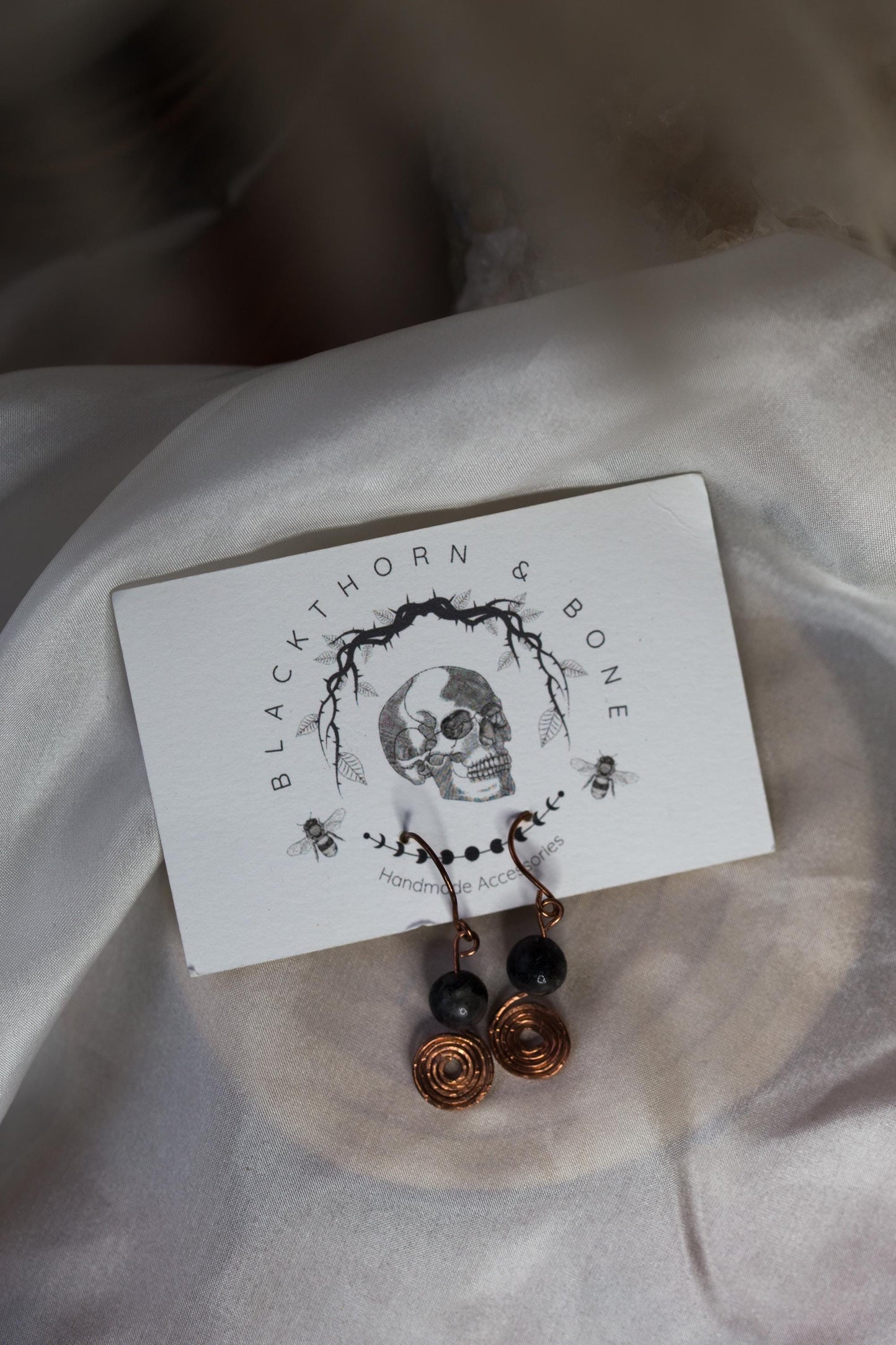 Handmade Copper and Labradorite Earrings