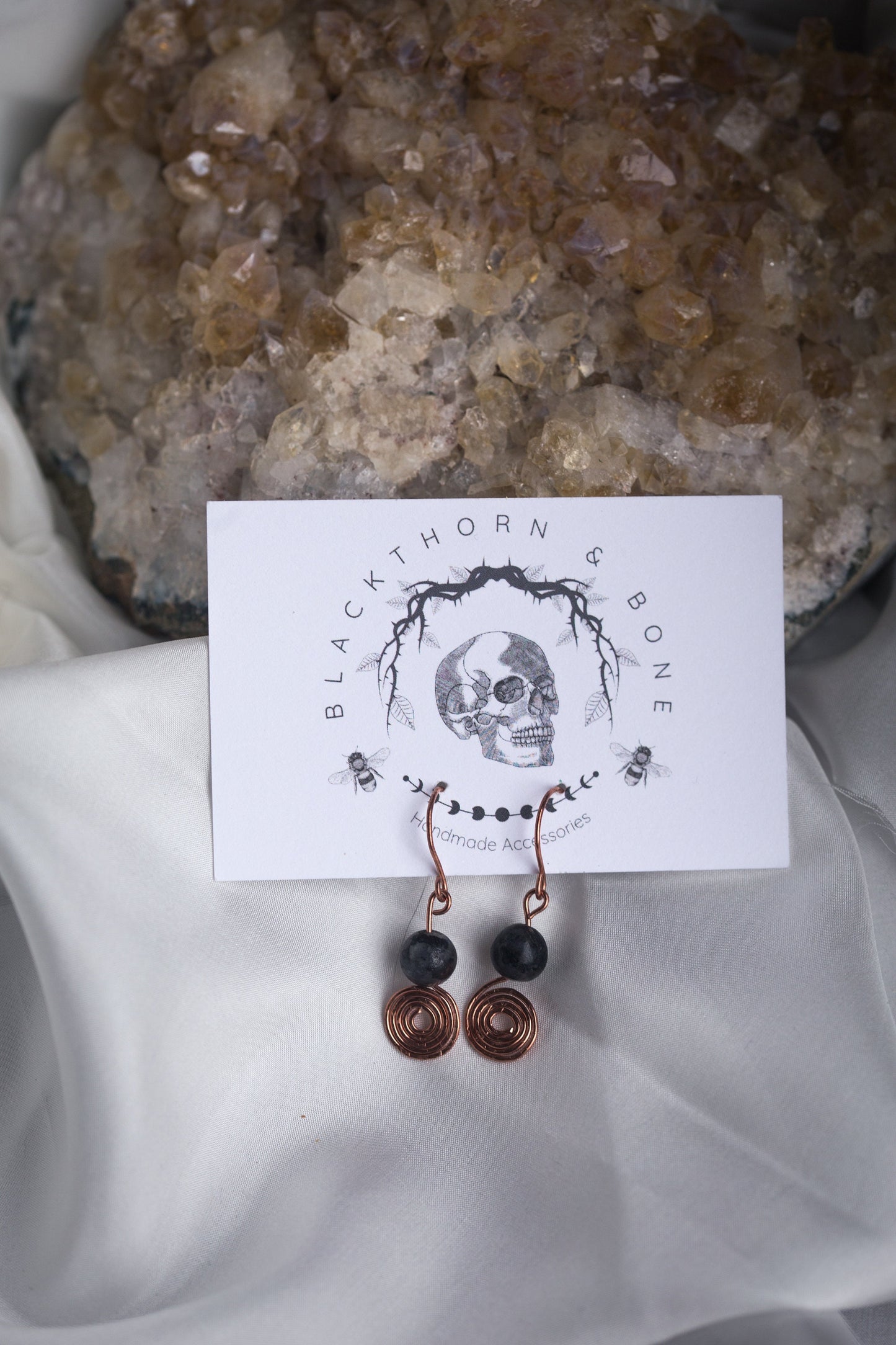 Handmade Copper and Labradorite Earrings