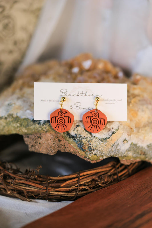 Ancient Bird Clay Earrings
