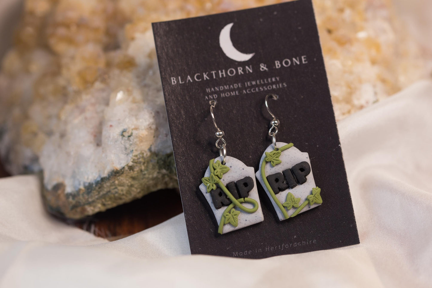 Leafy Tombstone Earrings