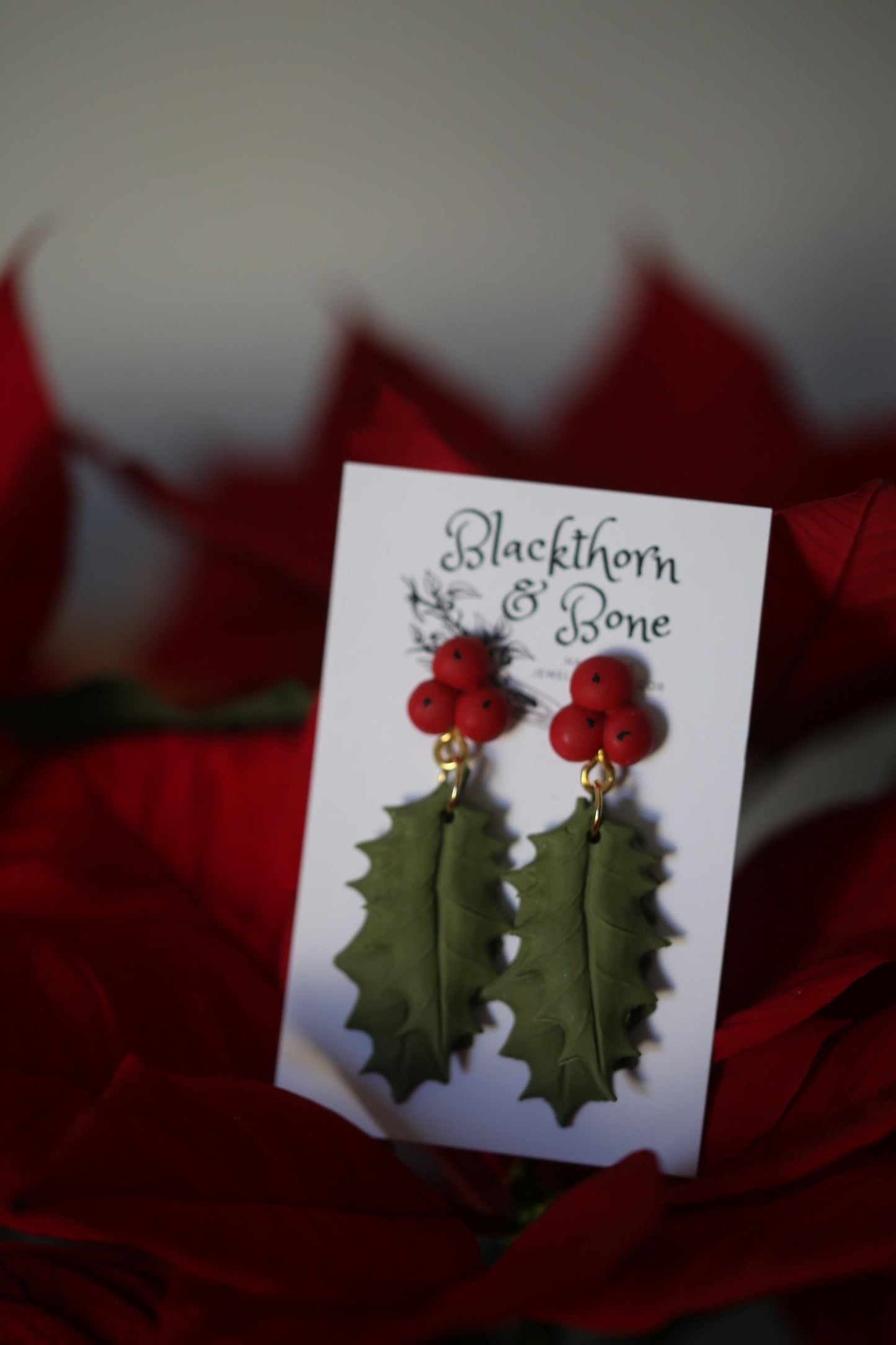 Christmas Holly Earrings