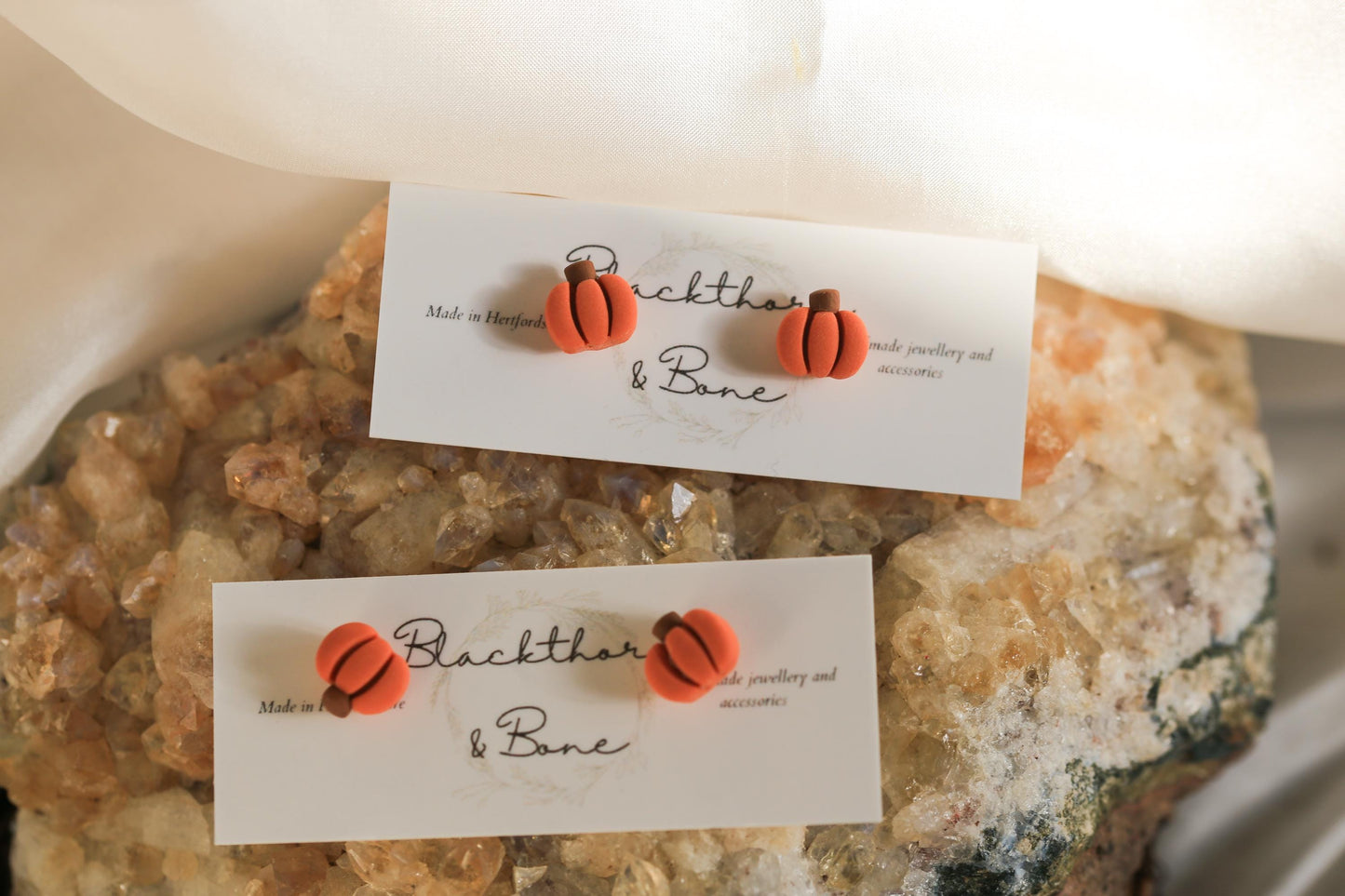 Miniature Pumpkin Stud Earrings