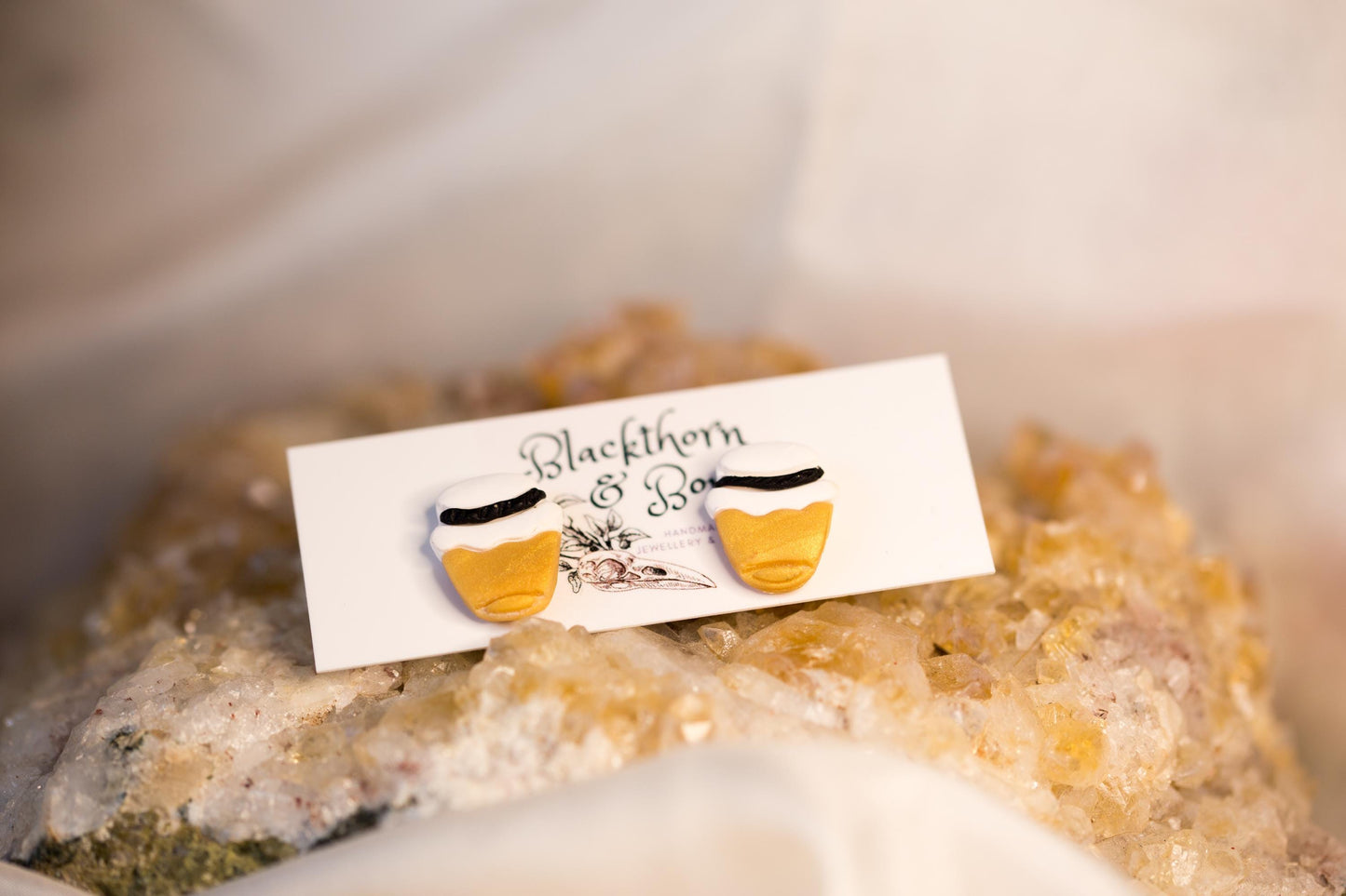 Bee Stud Earrings - Bee, Honeypot, Honeycomb Options