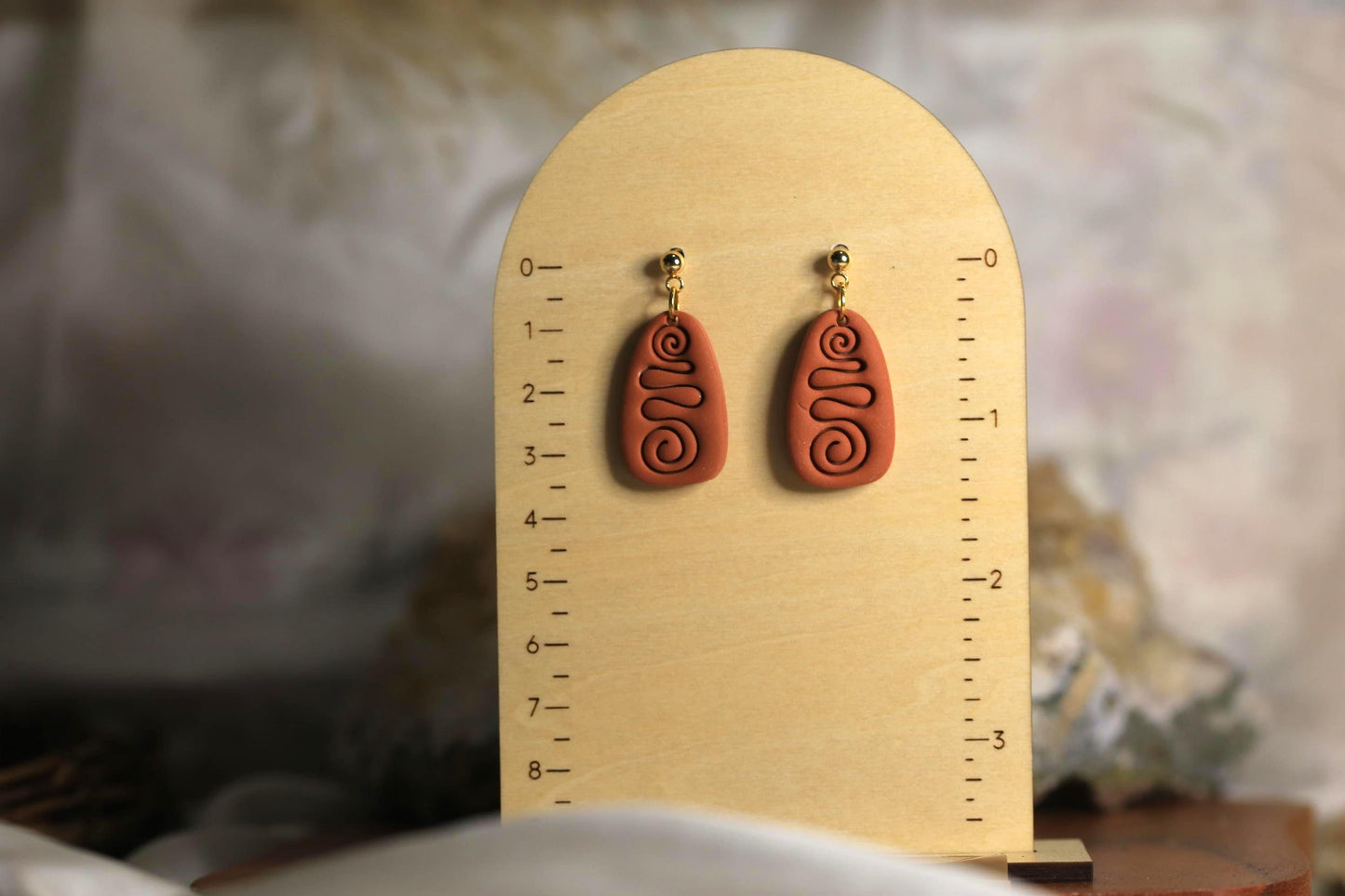 Ancient Spiral Clay Earrings