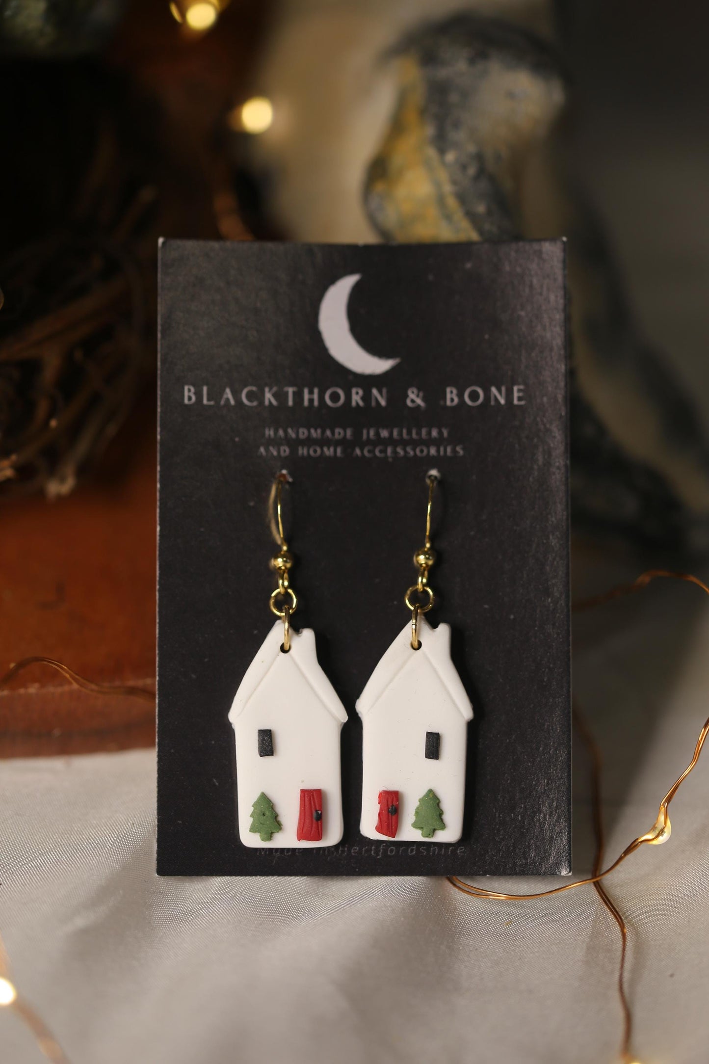 Christmas House Polymer Clay Earrings