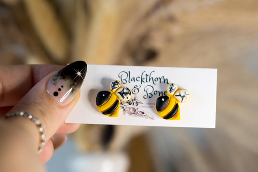 Bee Stud Earrings - Bee, Honeypot, Honeycomb Options