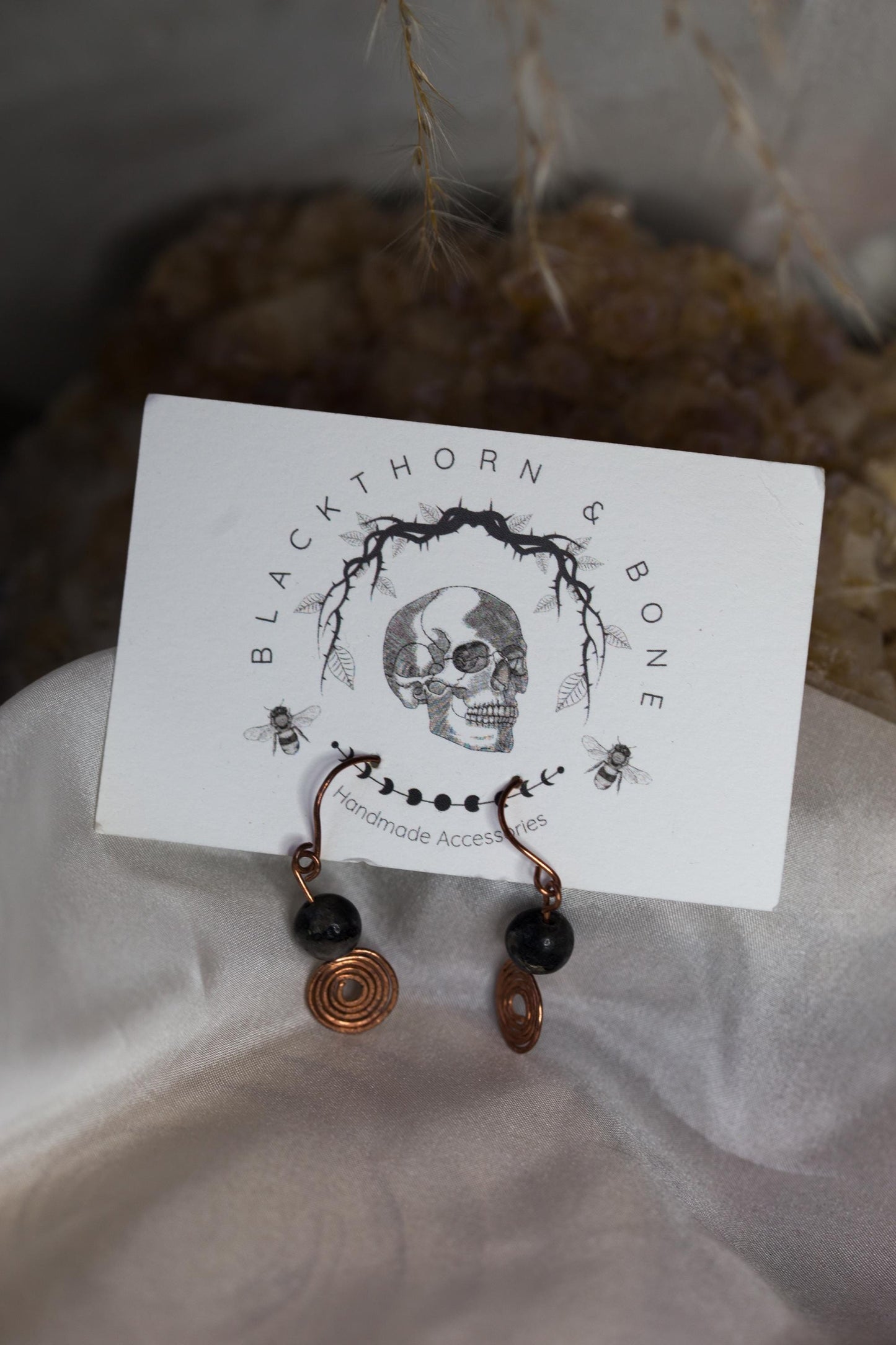Handmade Copper and Labradorite Earrings