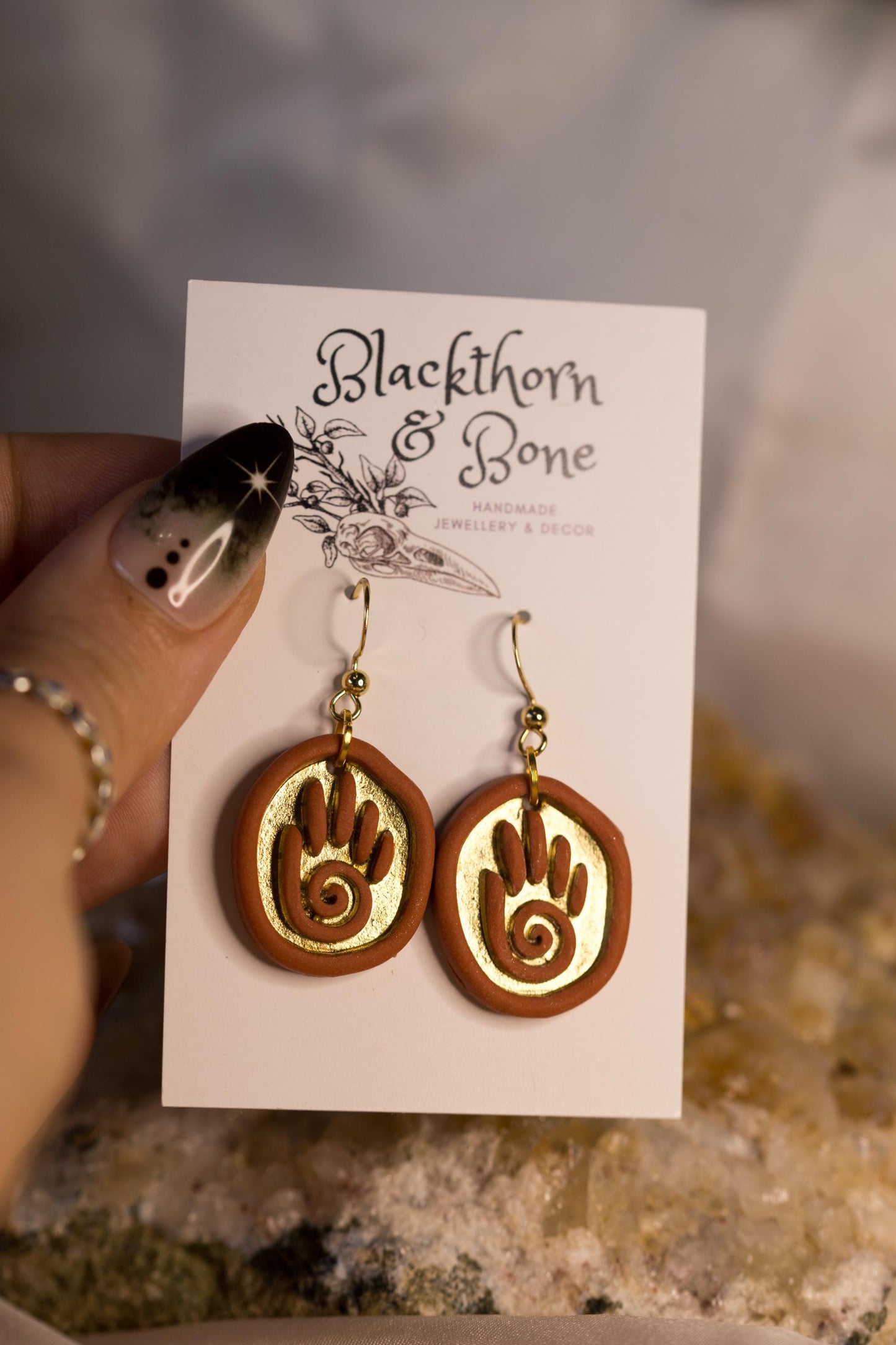 Handprint Cave Art Earrings