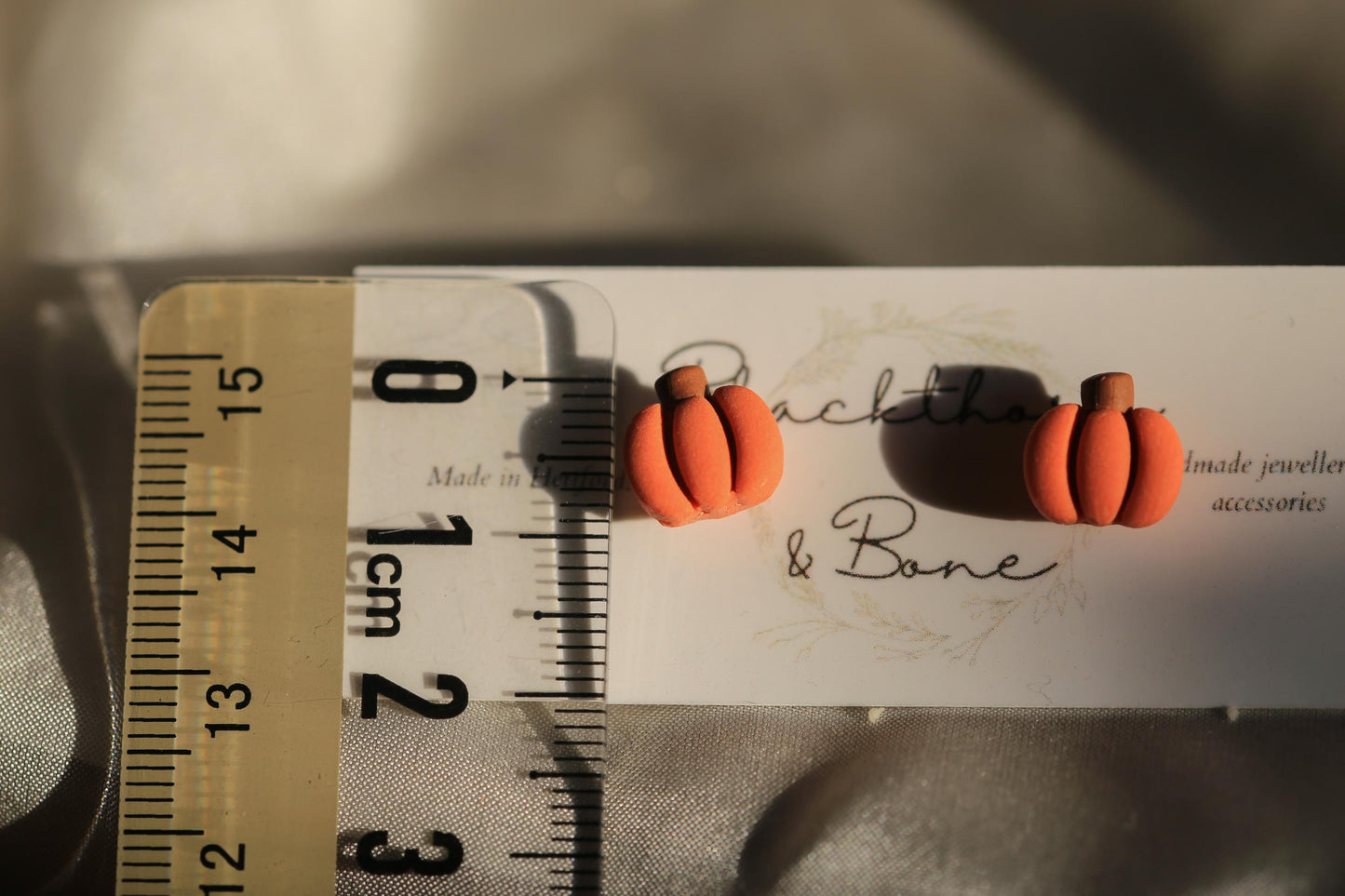 Miniature Pumpkin Stud Earrings