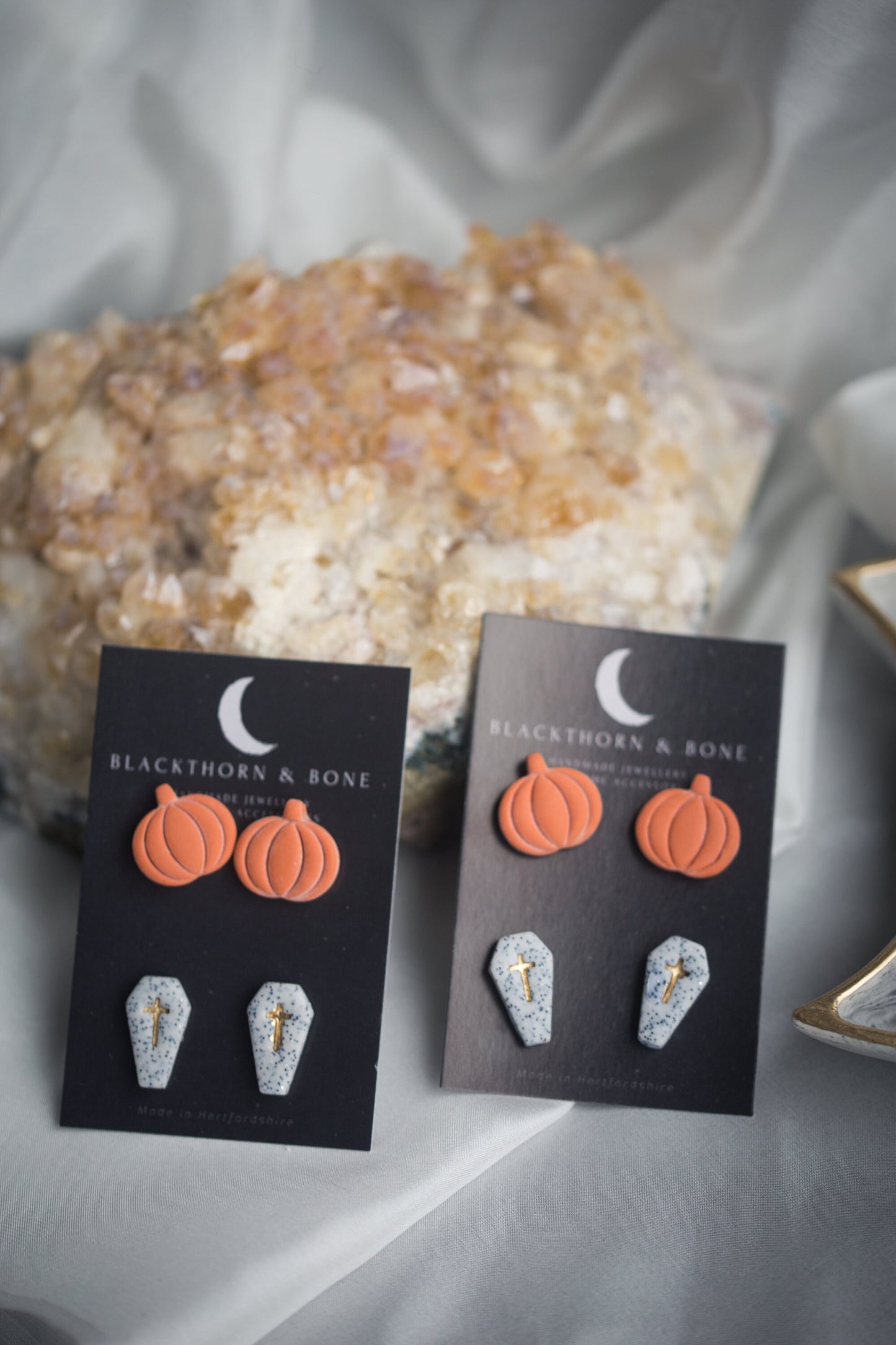 Halloween Stud Pack - Coffin, Pumpkin and Bat Earrings