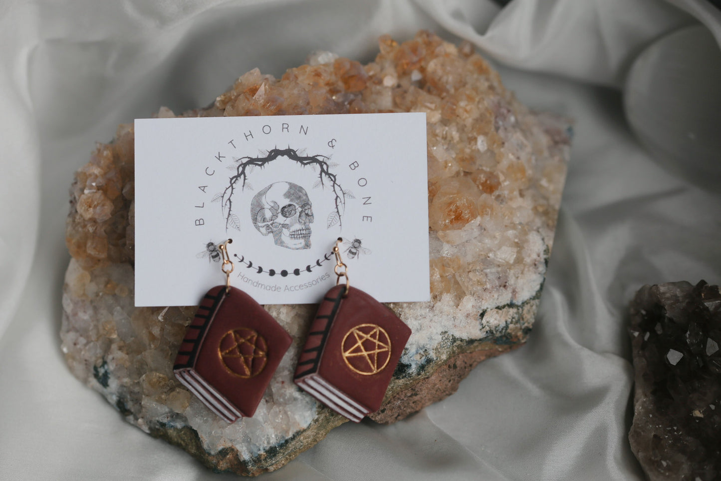 Handmade Witch Grimoire Earrings