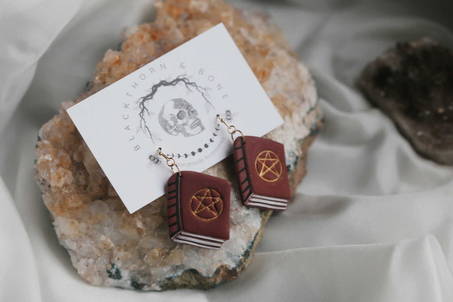 Handmade Witch Grimoire Earrings