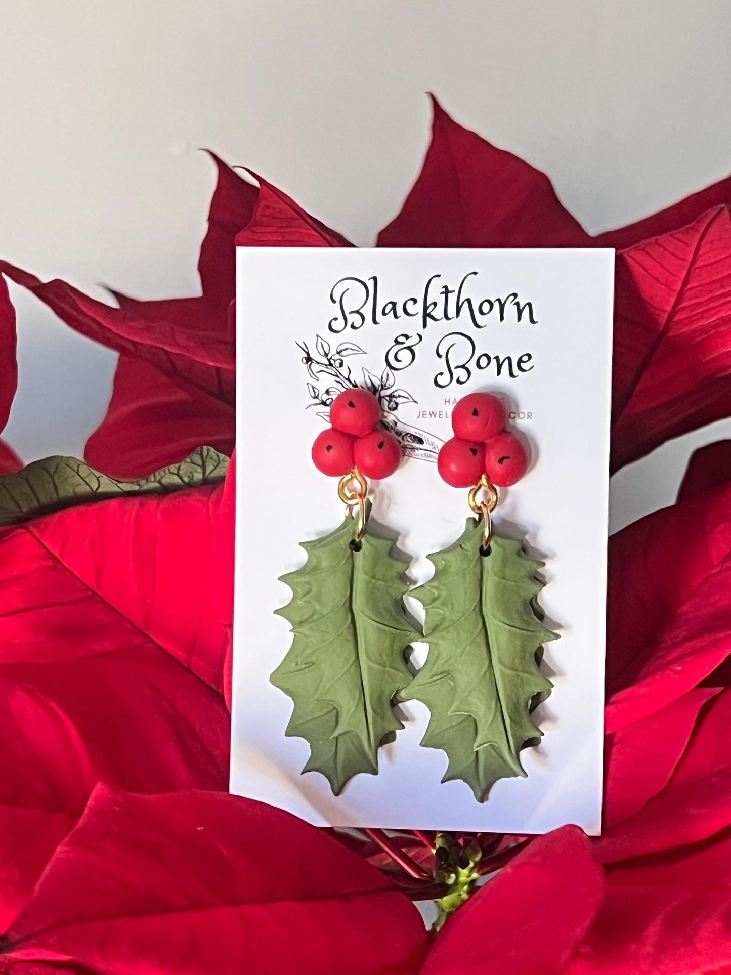 Christmas Holly Earrings