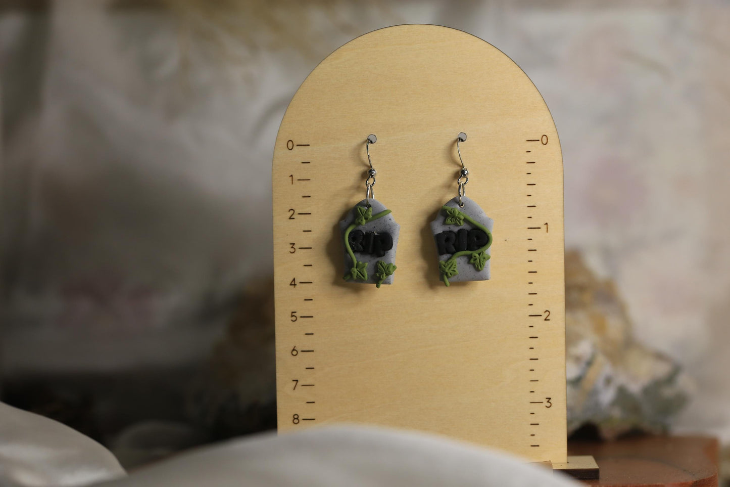 Leafy Tombstone Earrings