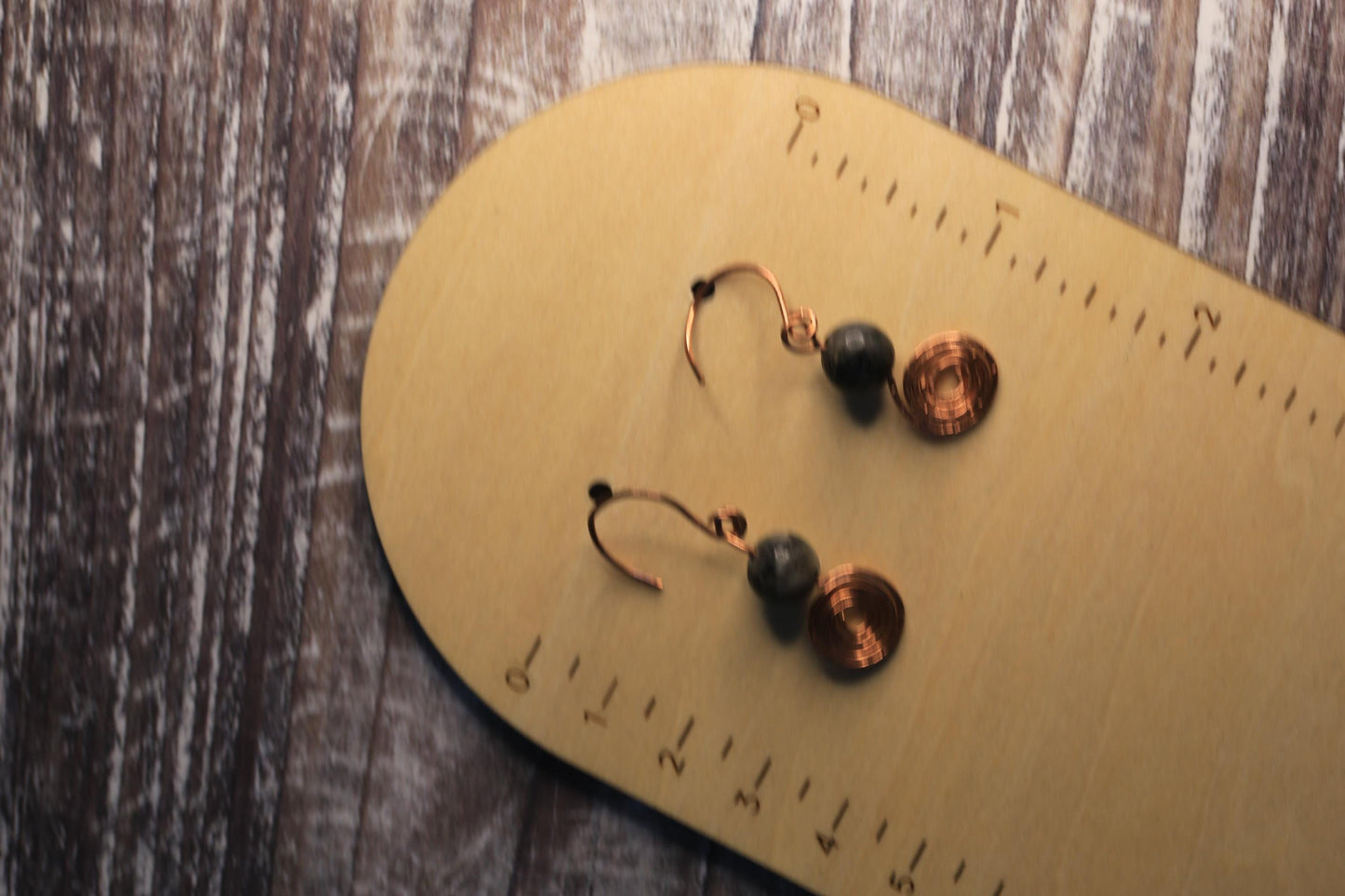 Handmade Copper and Labradorite Earrings
