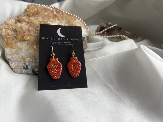 Terracotta Celtic Vase Earrings