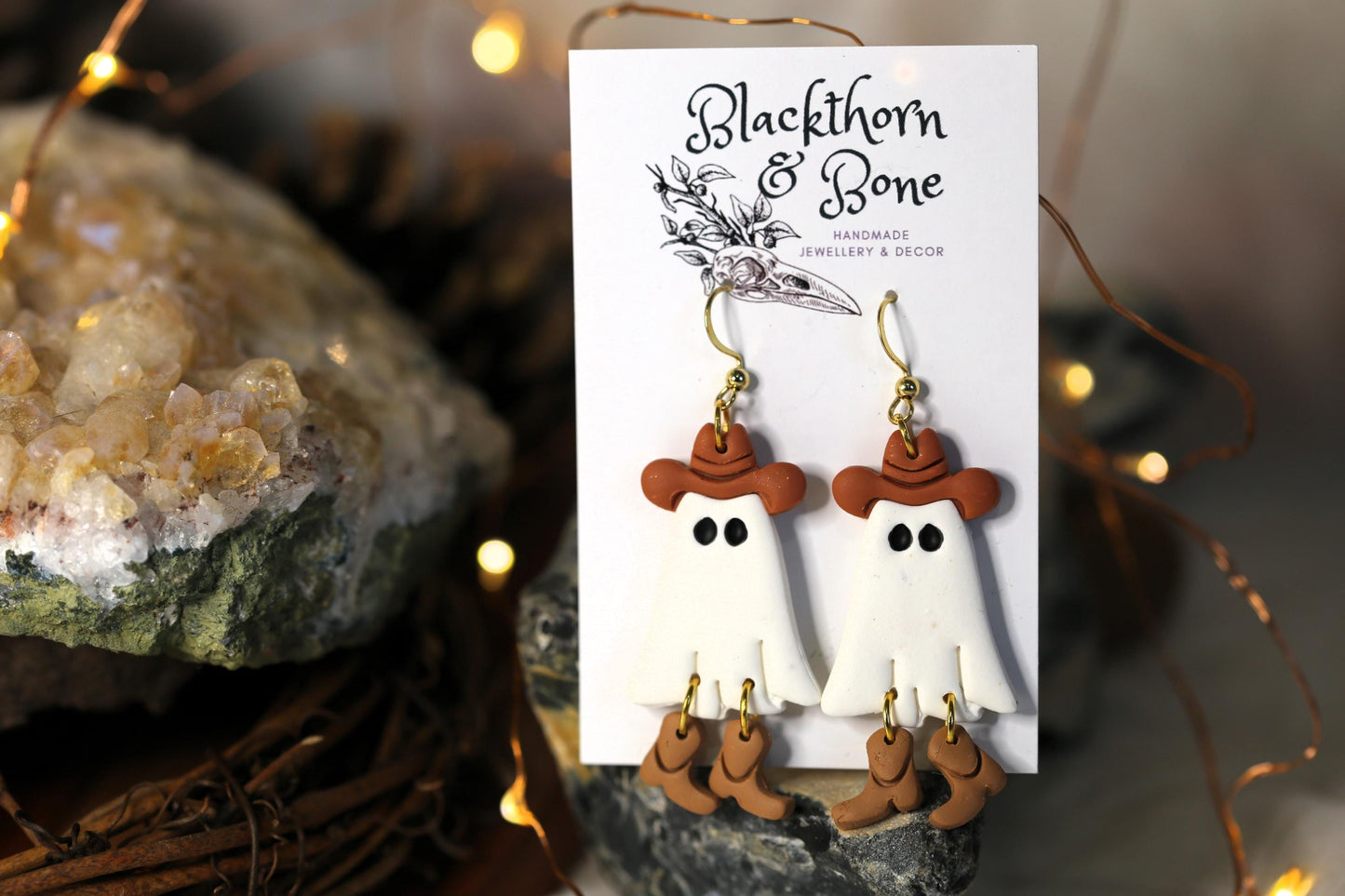 Ghost Cowboy Earrings